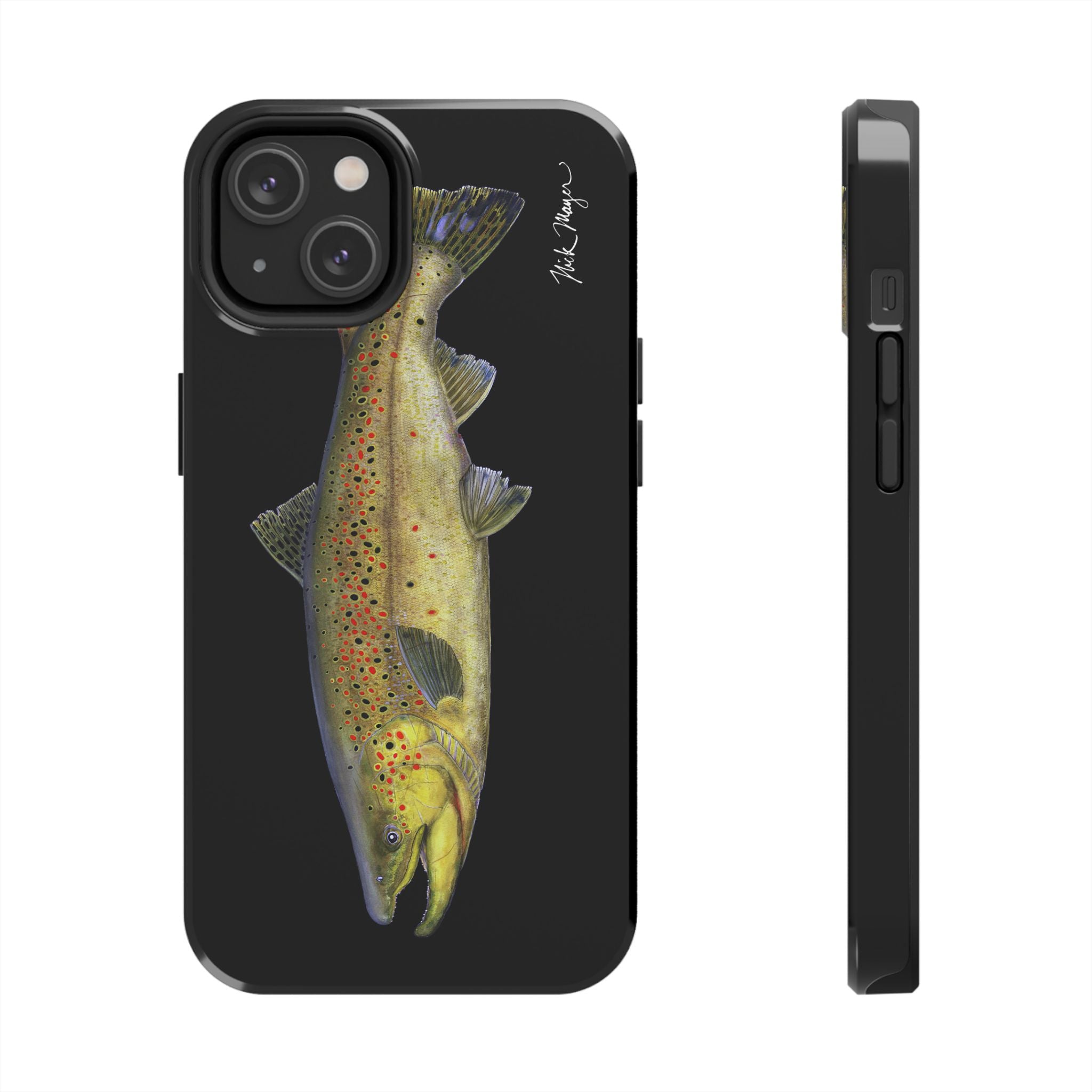 Brown Trout Black Phone Case (iPhone)