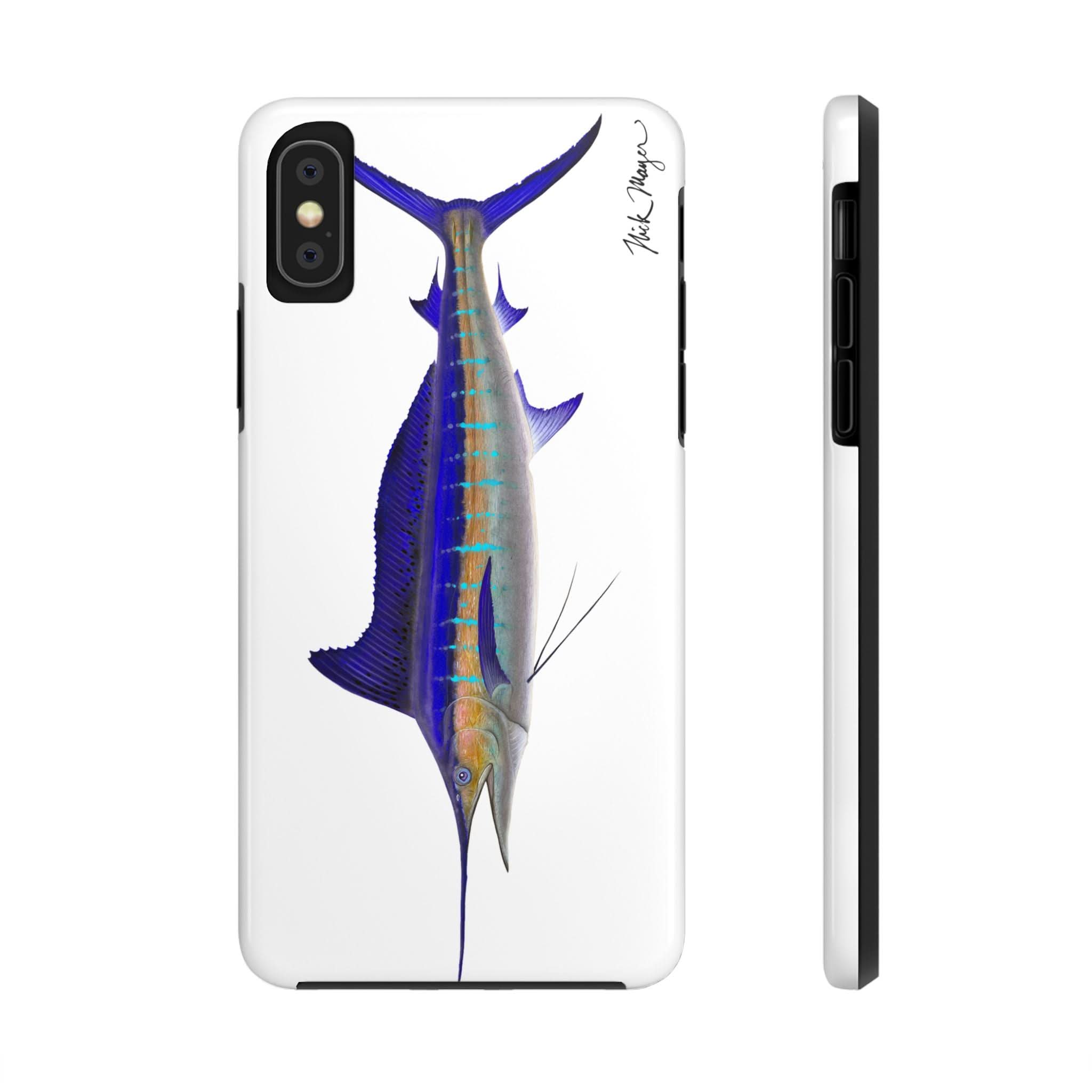 Striped Marlin White Phone Case (iPhone)