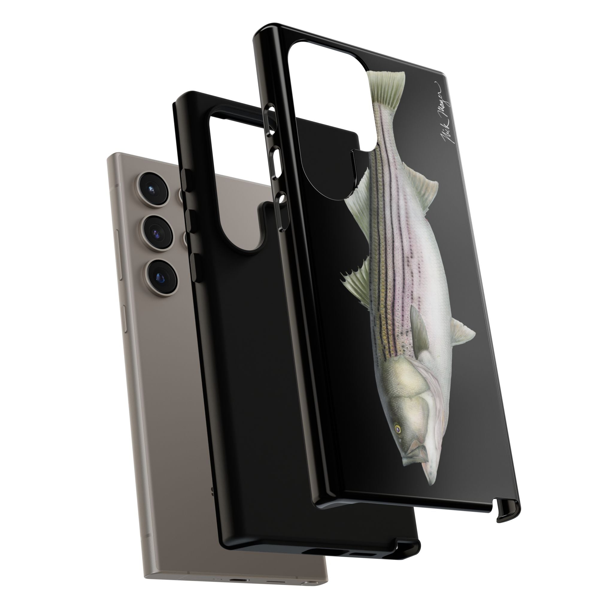 30 lb Striper Black Phone Case (Samsung) Printify