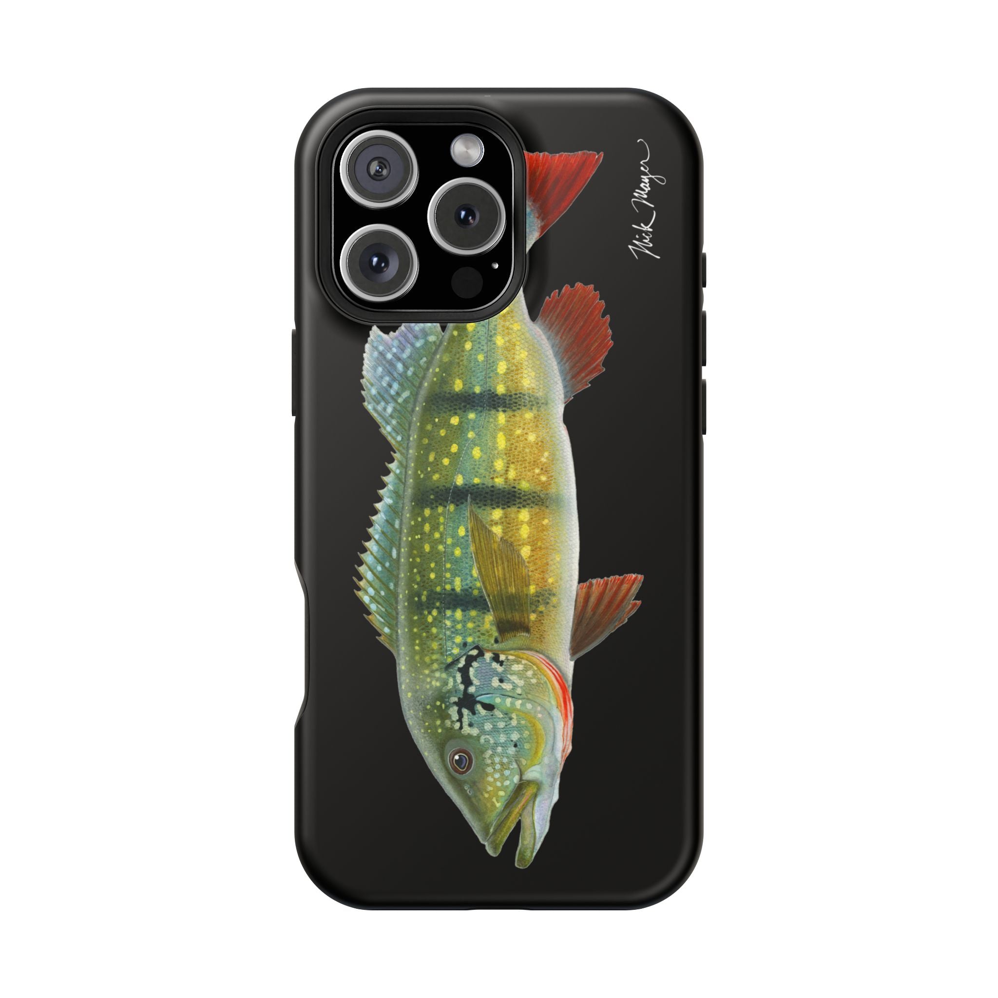 Peacock Bass MagSafe Black iPhone Case