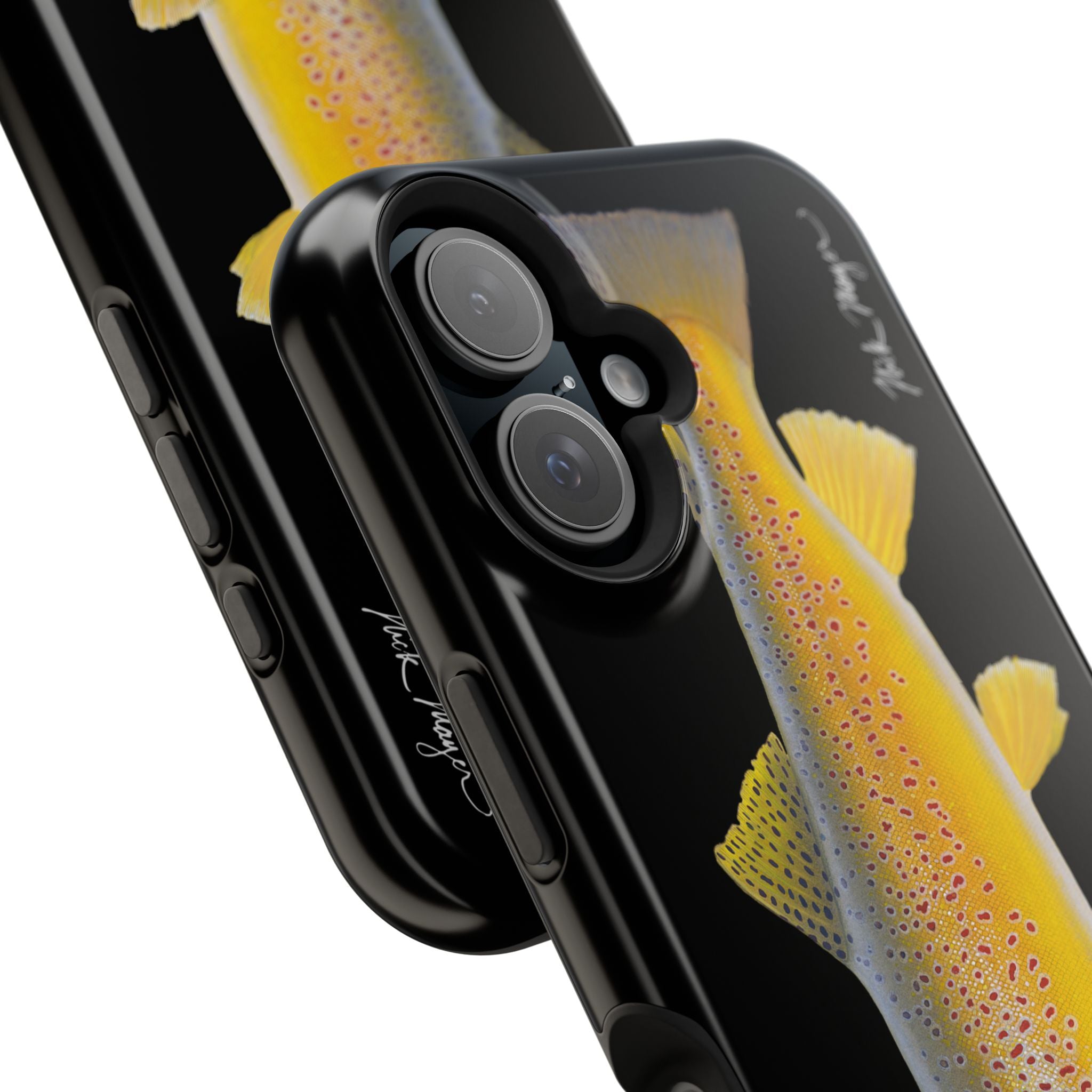 Brown Trout 3 Black MagSafe iPhone Case
