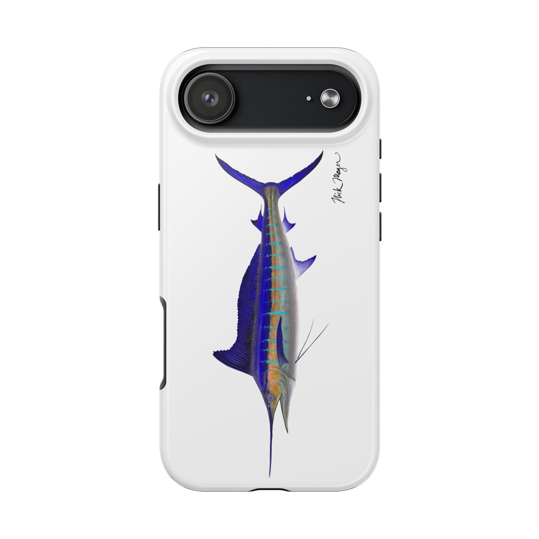 Striped Marlin White Phone Case (iPhone)