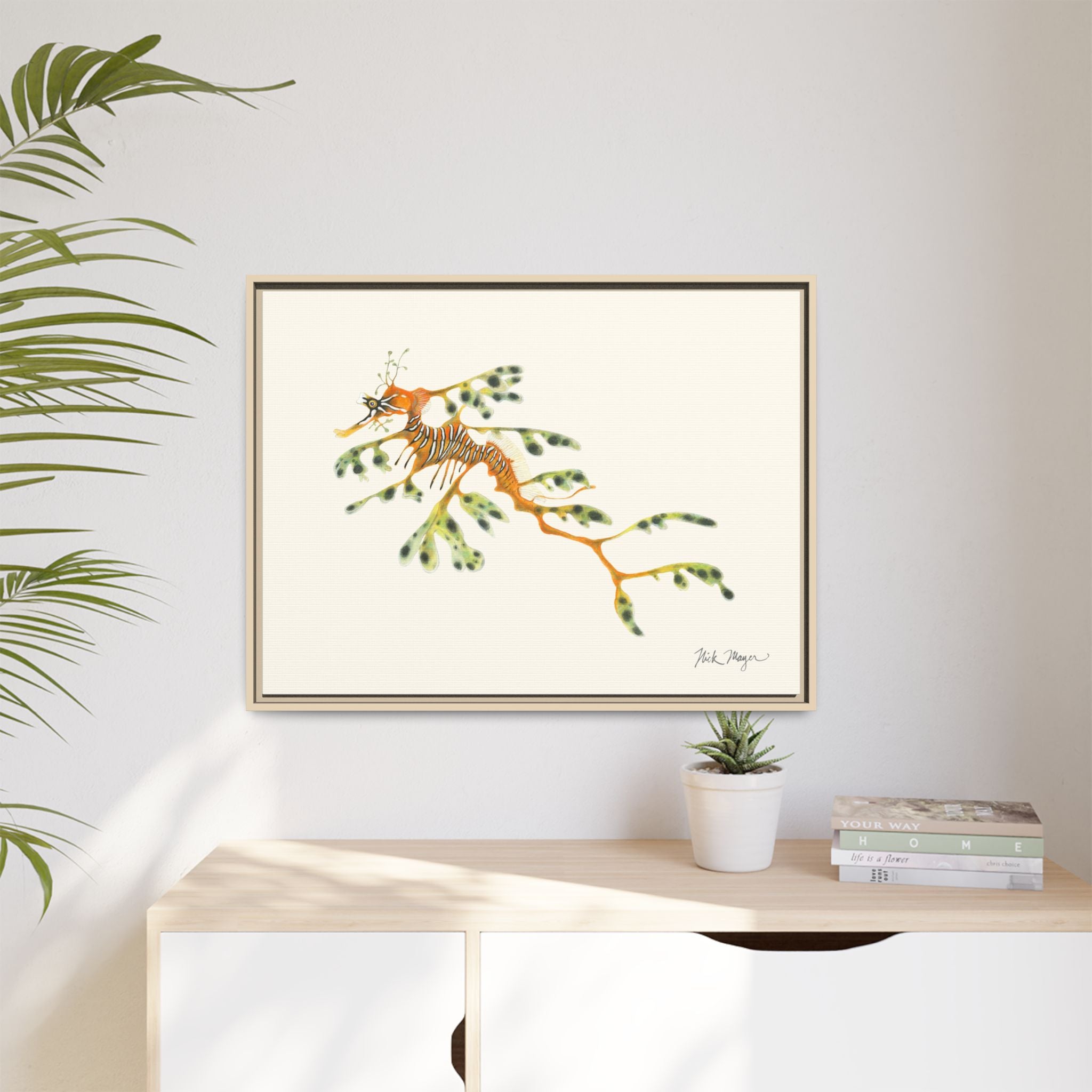 Leafy Sea Dragon Framed Canvas Print Printify