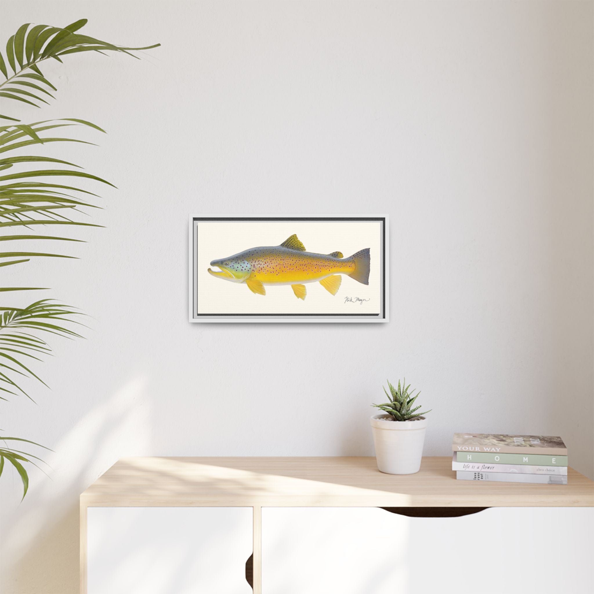 Brown Trout III Framed Canvas Print Printify