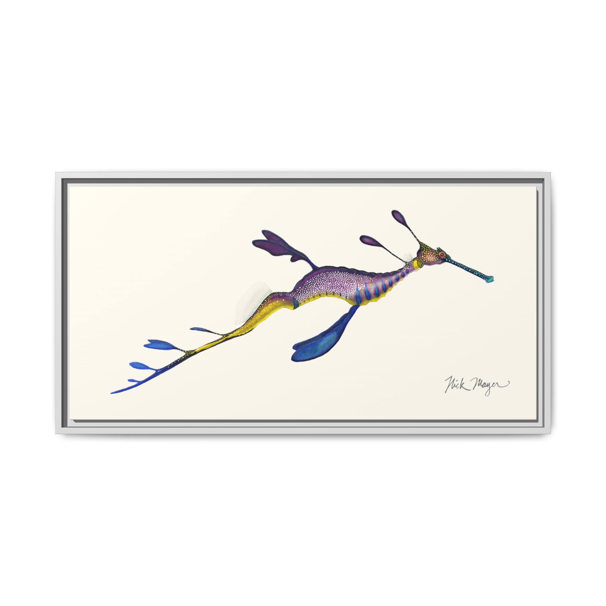 Weedy Sea Dragon Framed Canvas Print Printify