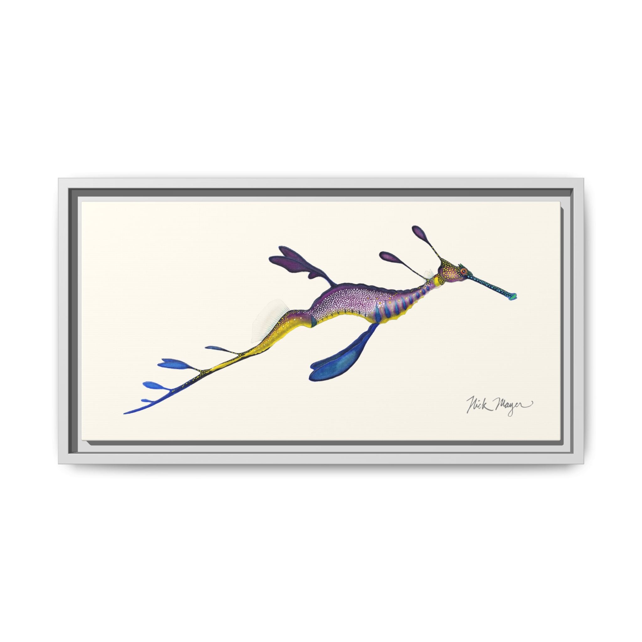 Weedy Sea Dragon Framed Canvas Print Printify