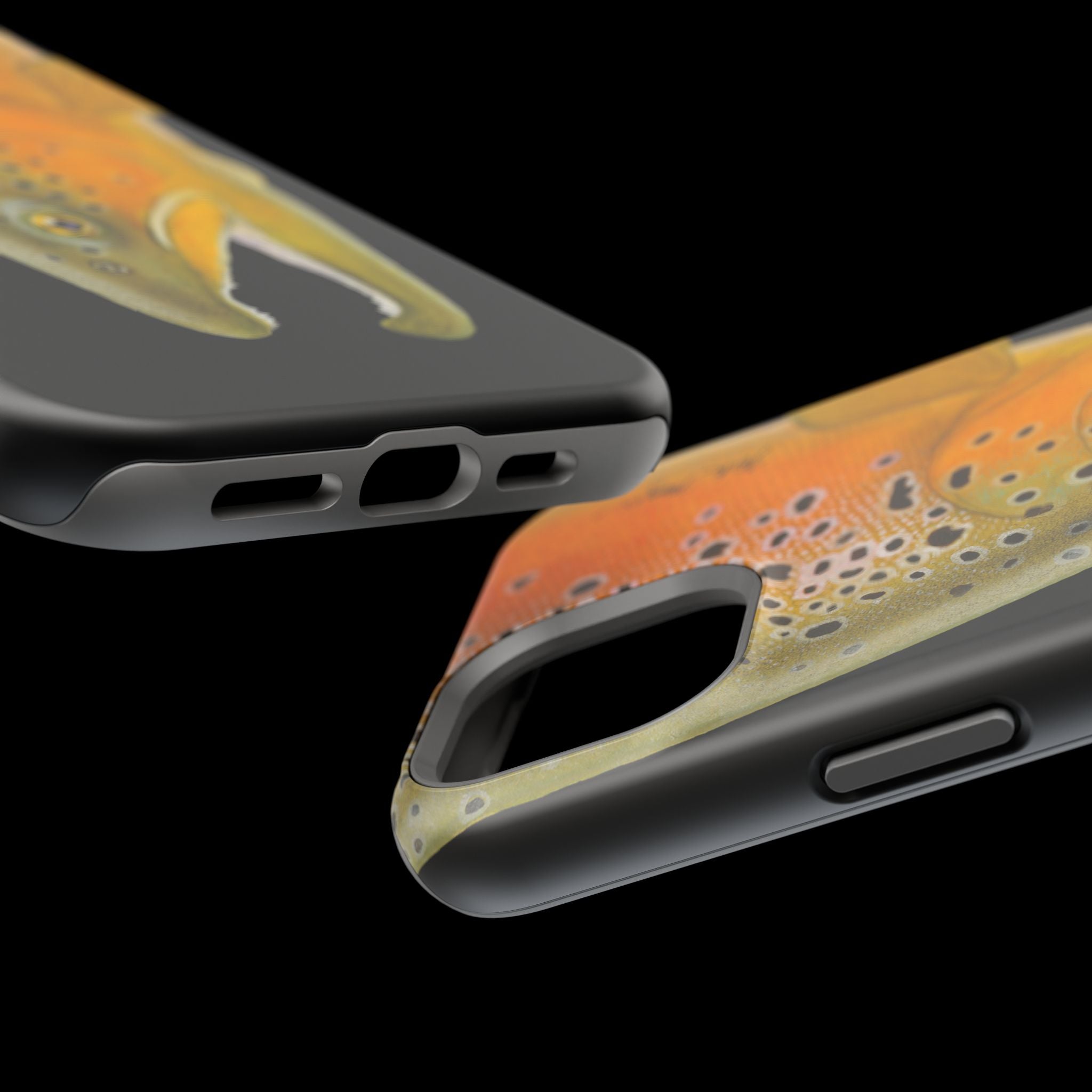 Brown Trout 2 Black MagSafe iPhone Case