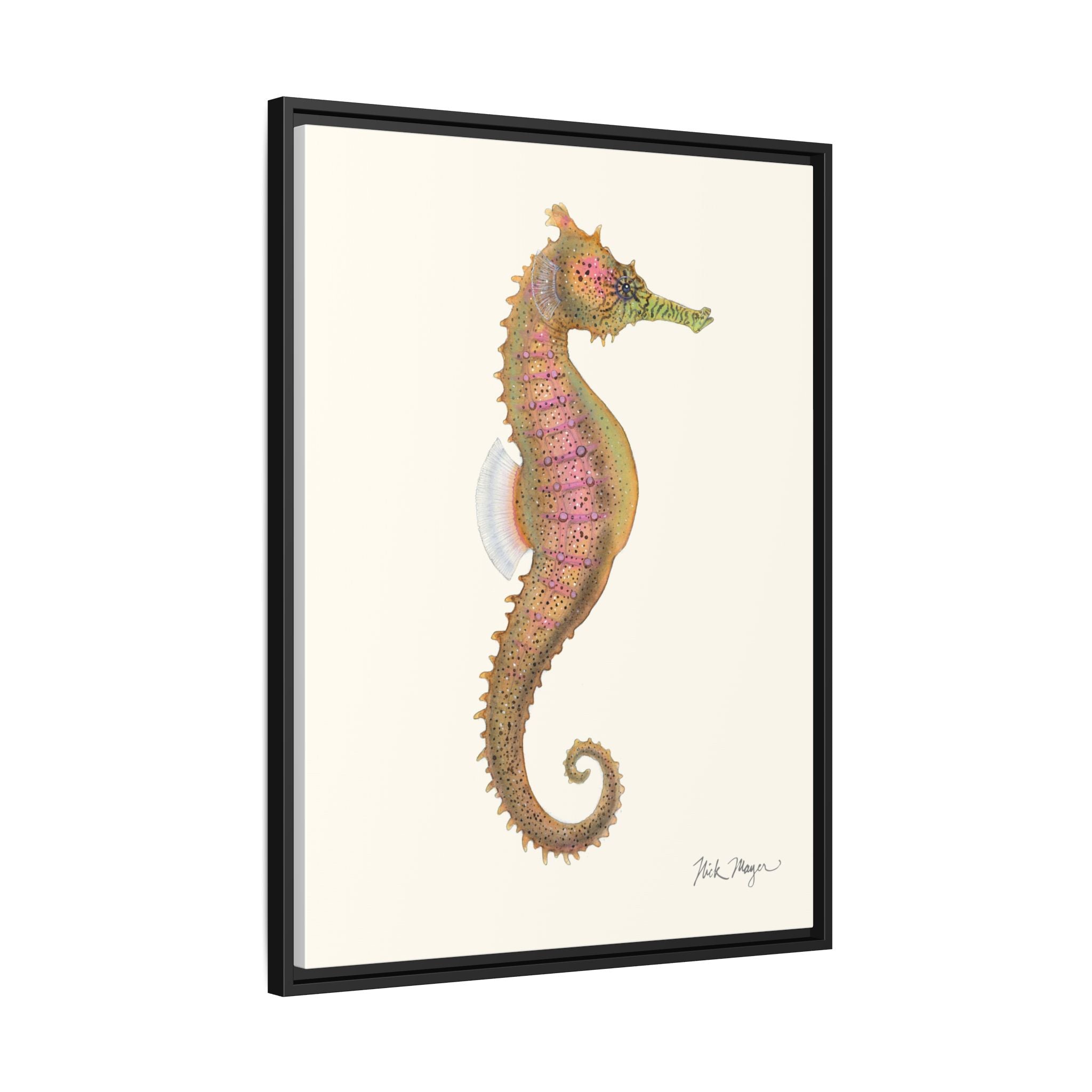Estuary Seahorse Framed Canvas Print Printify