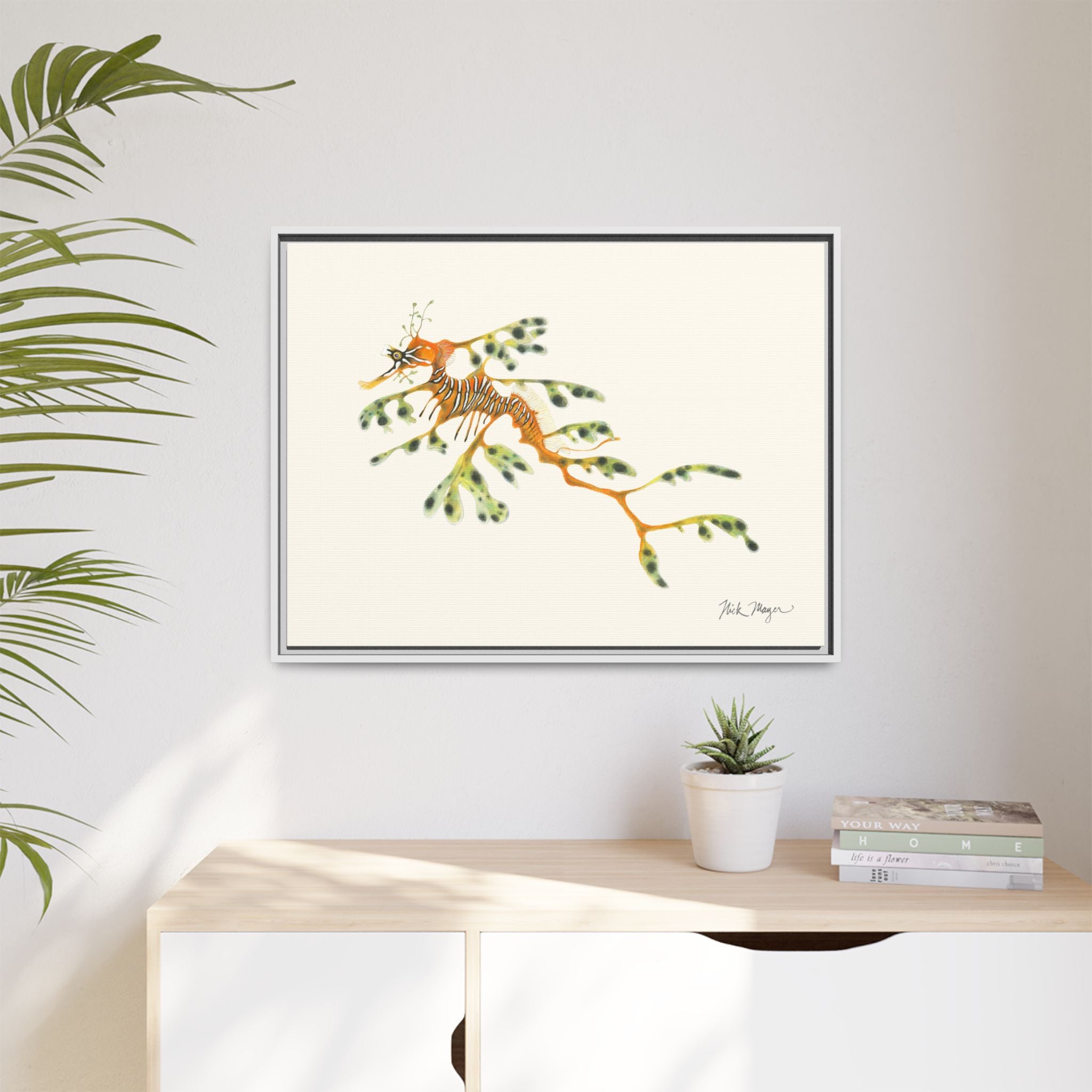 Leafy Sea Dragon Framed Canvas Print Printify