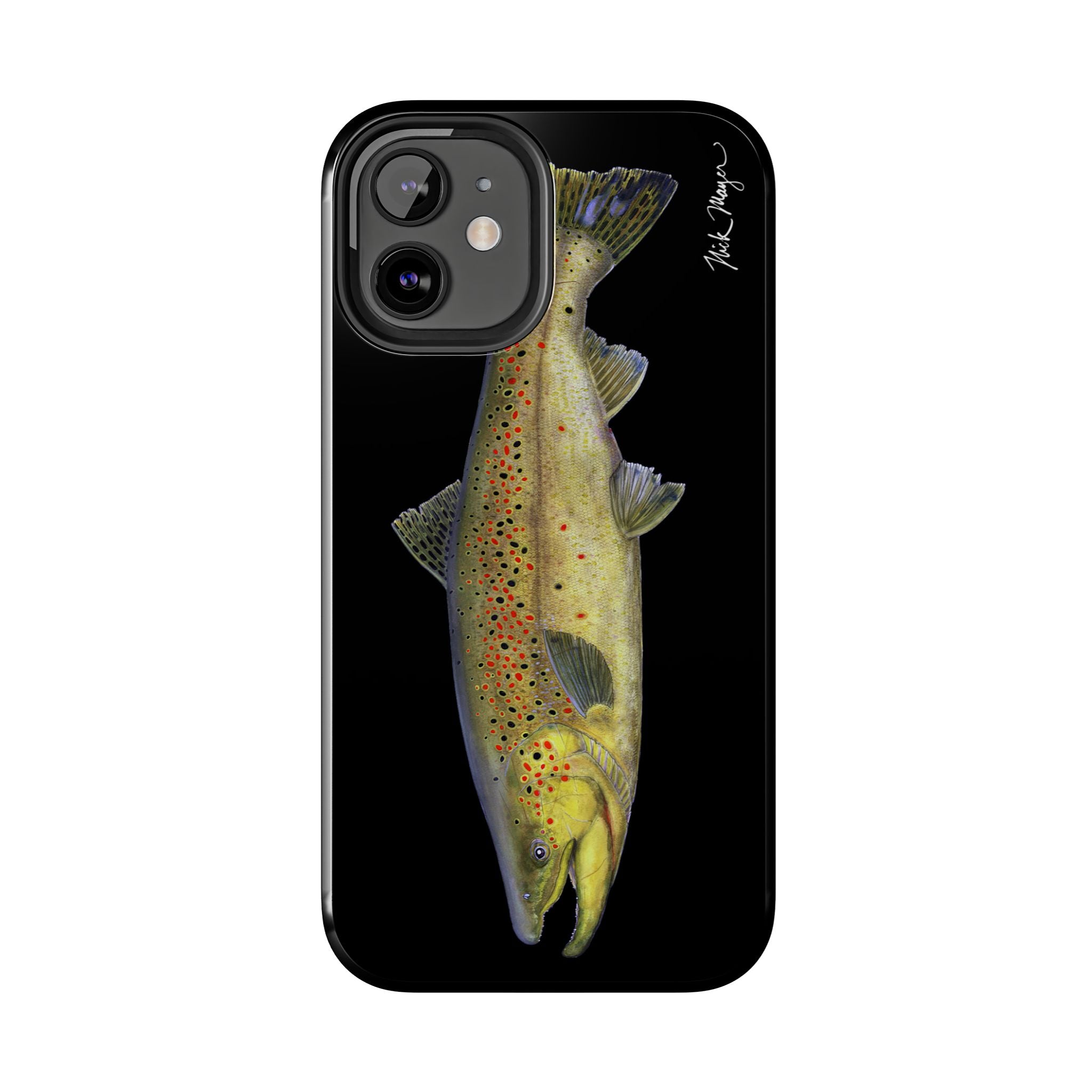 Brown Trout Black Phone Case (iPhone)