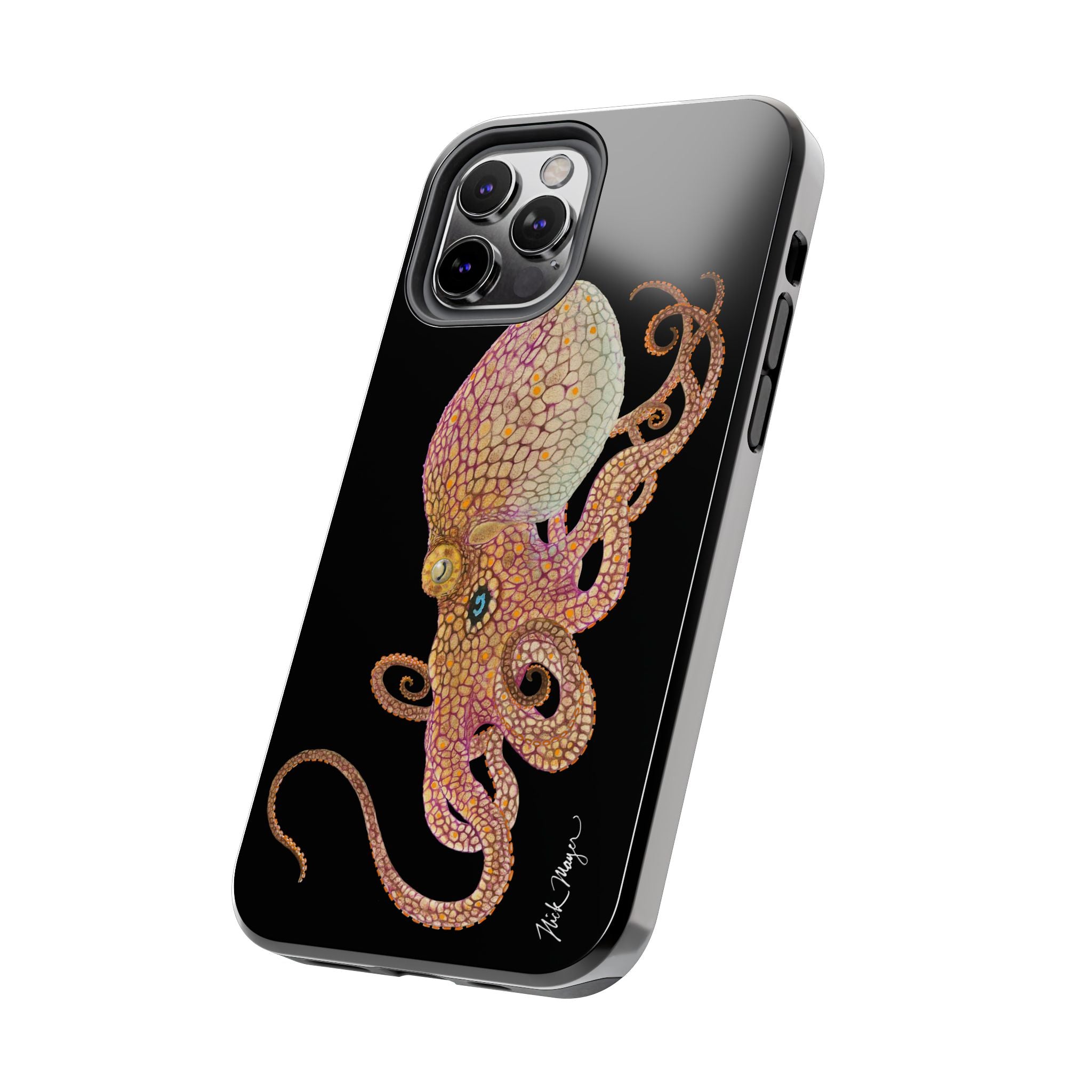 Two Spot Octopus Black Phone Case (iPhone)