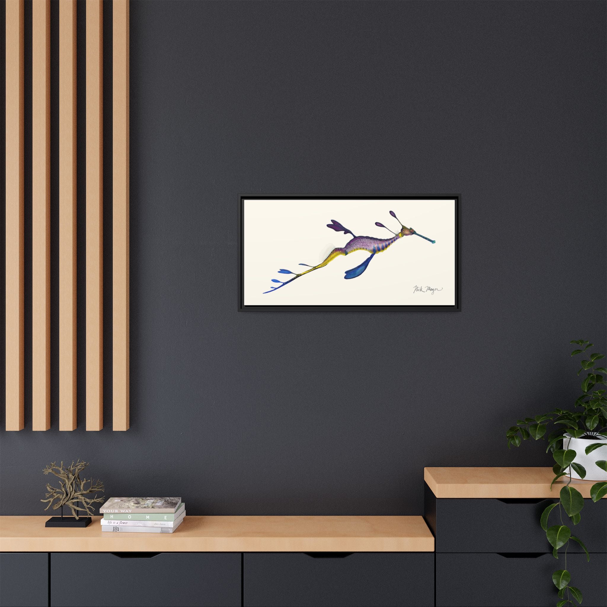 Weedy Sea Dragon Framed Canvas Print Printify