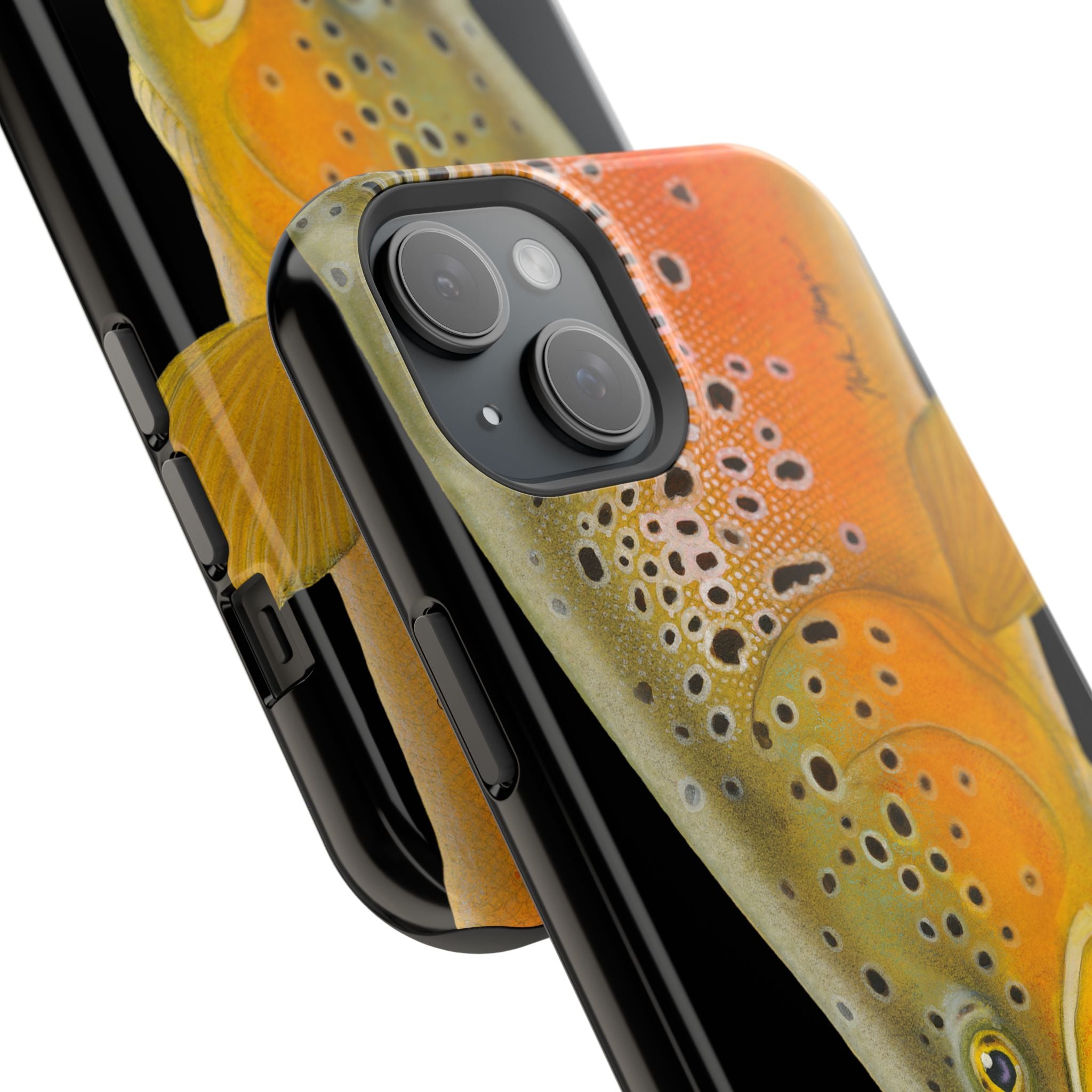 Brown Trout 2 Black MagSafe iPhone Case
