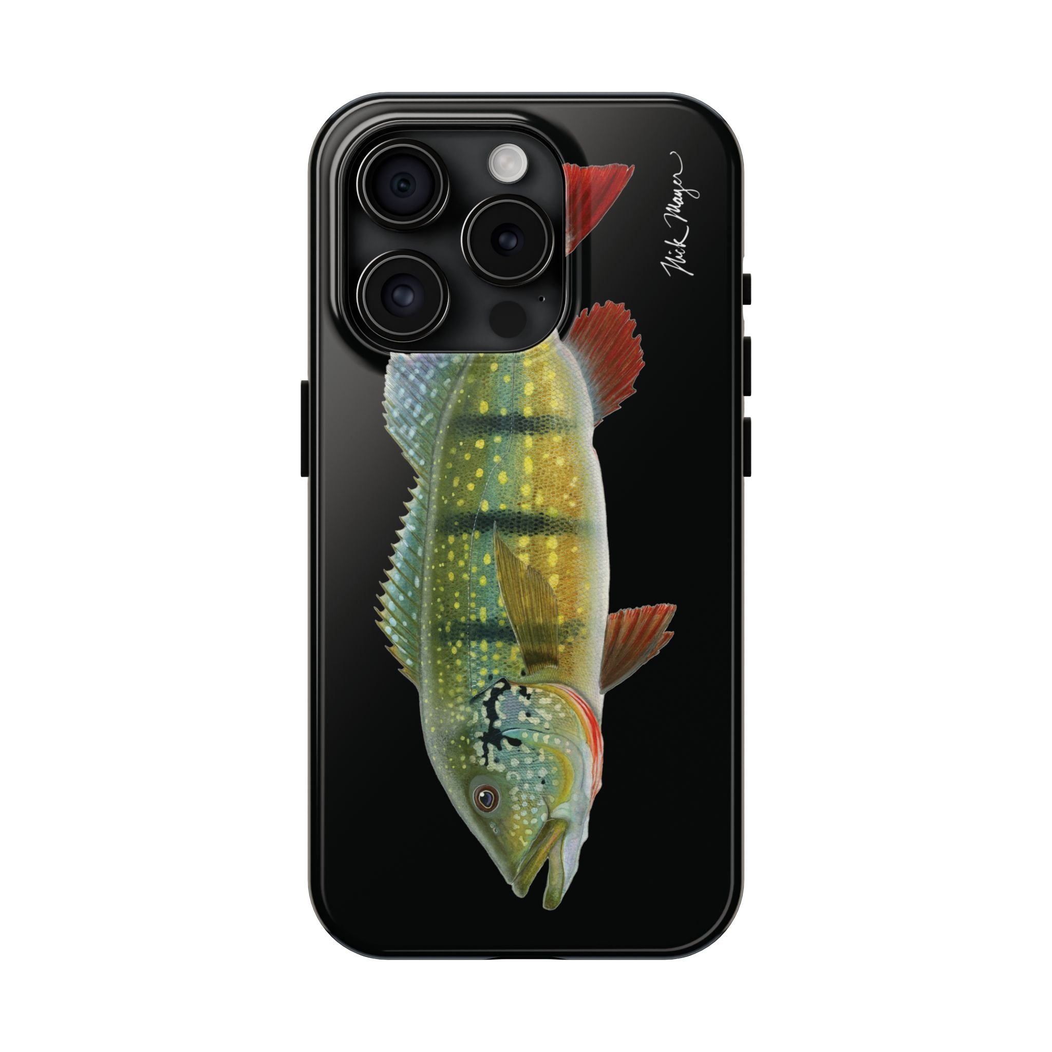 Peacock Bass Black iPhone Case