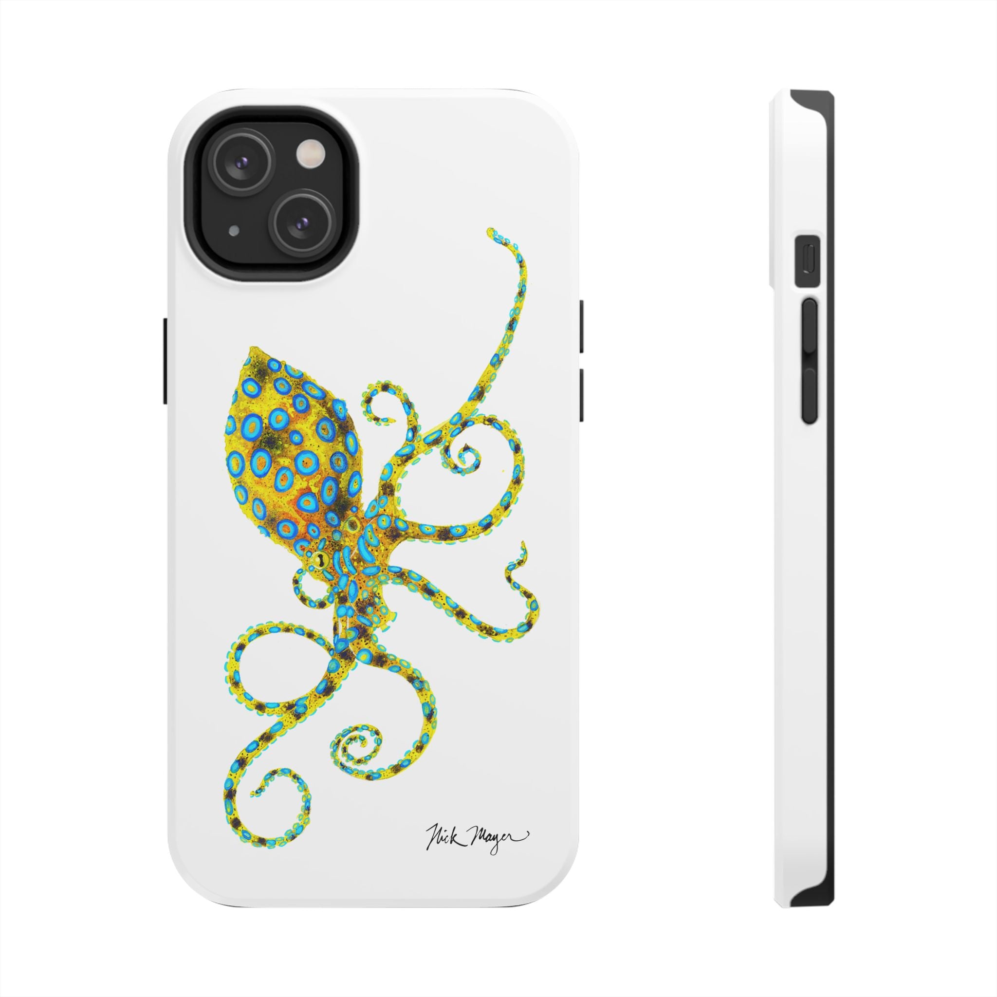 Blue Ringed Octopus White Phone Case (iPhone)