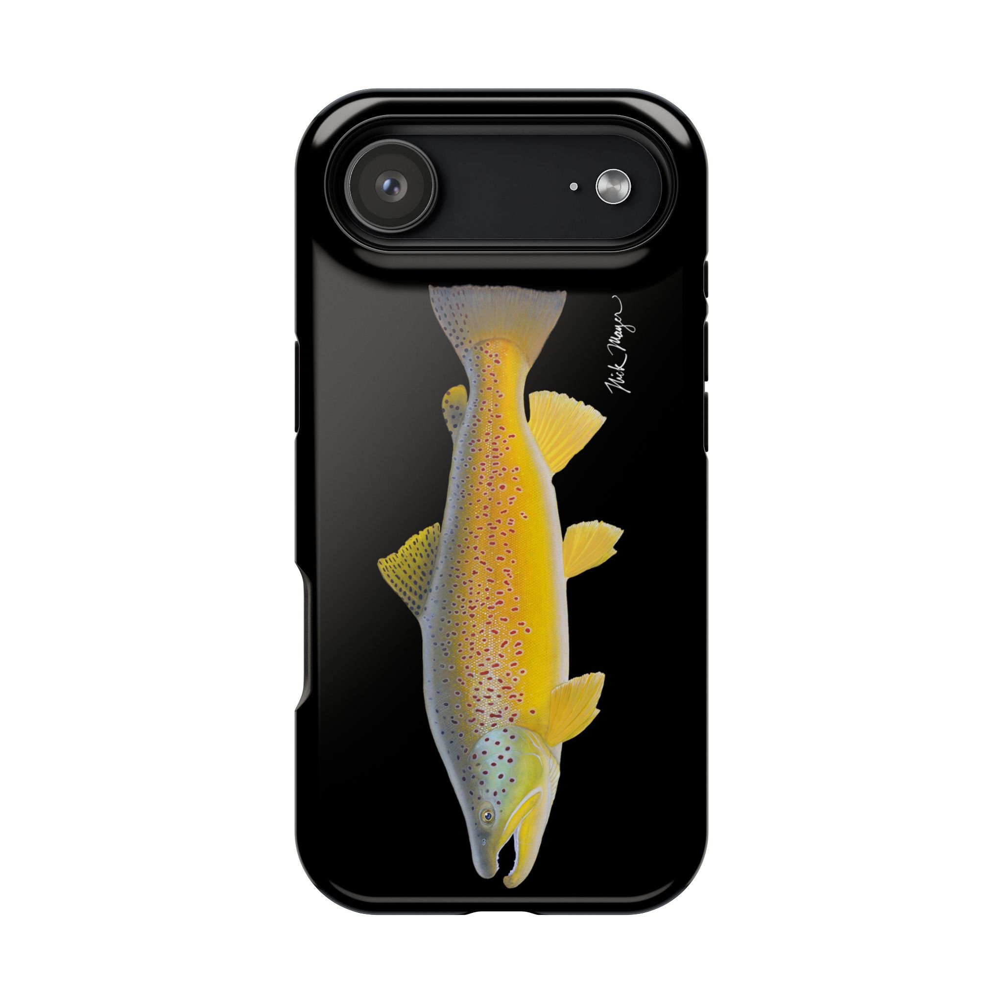 Brown Trout 3 Black MagSafe iPhone Case
