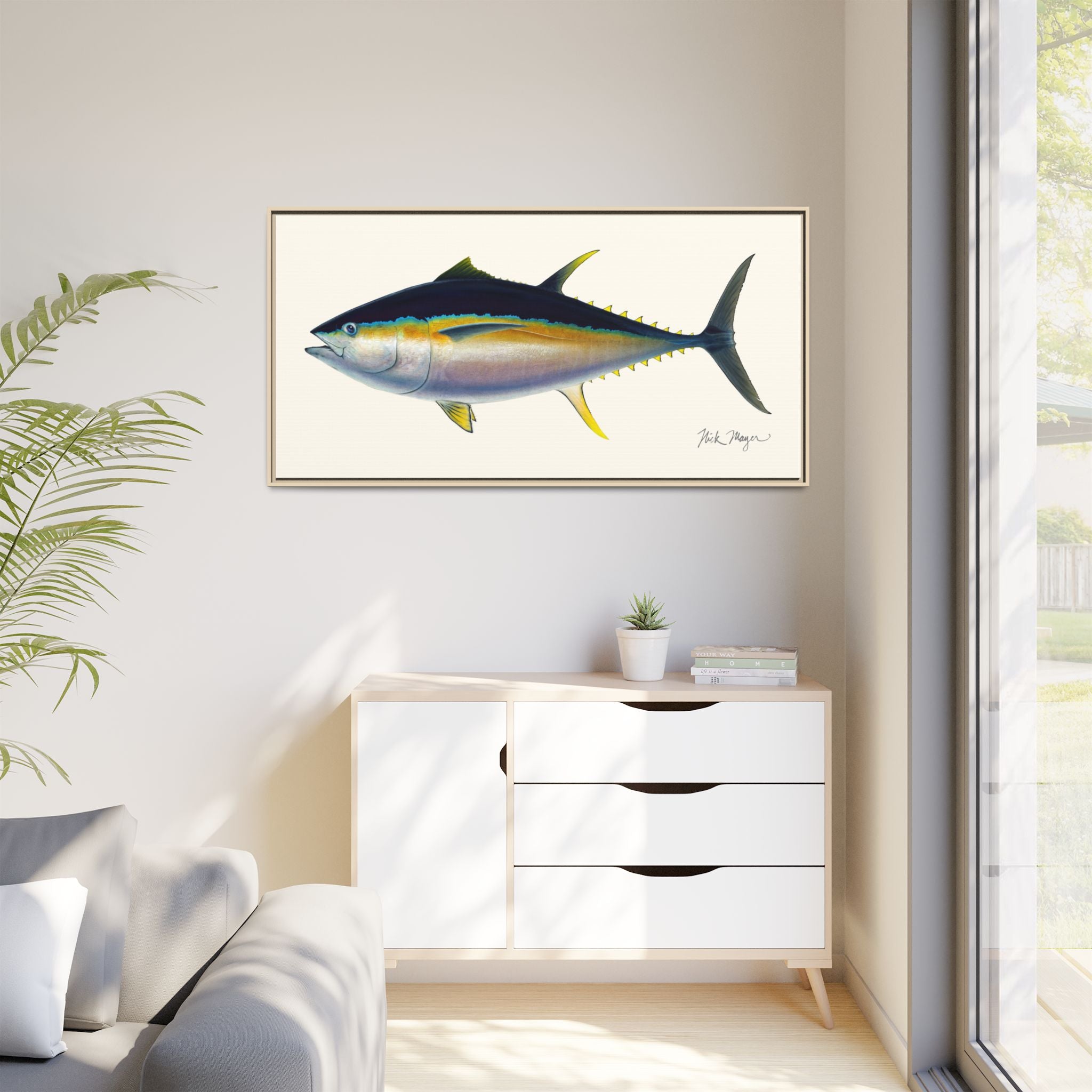 Bigeye Tuna Framed Canvas Print Printify