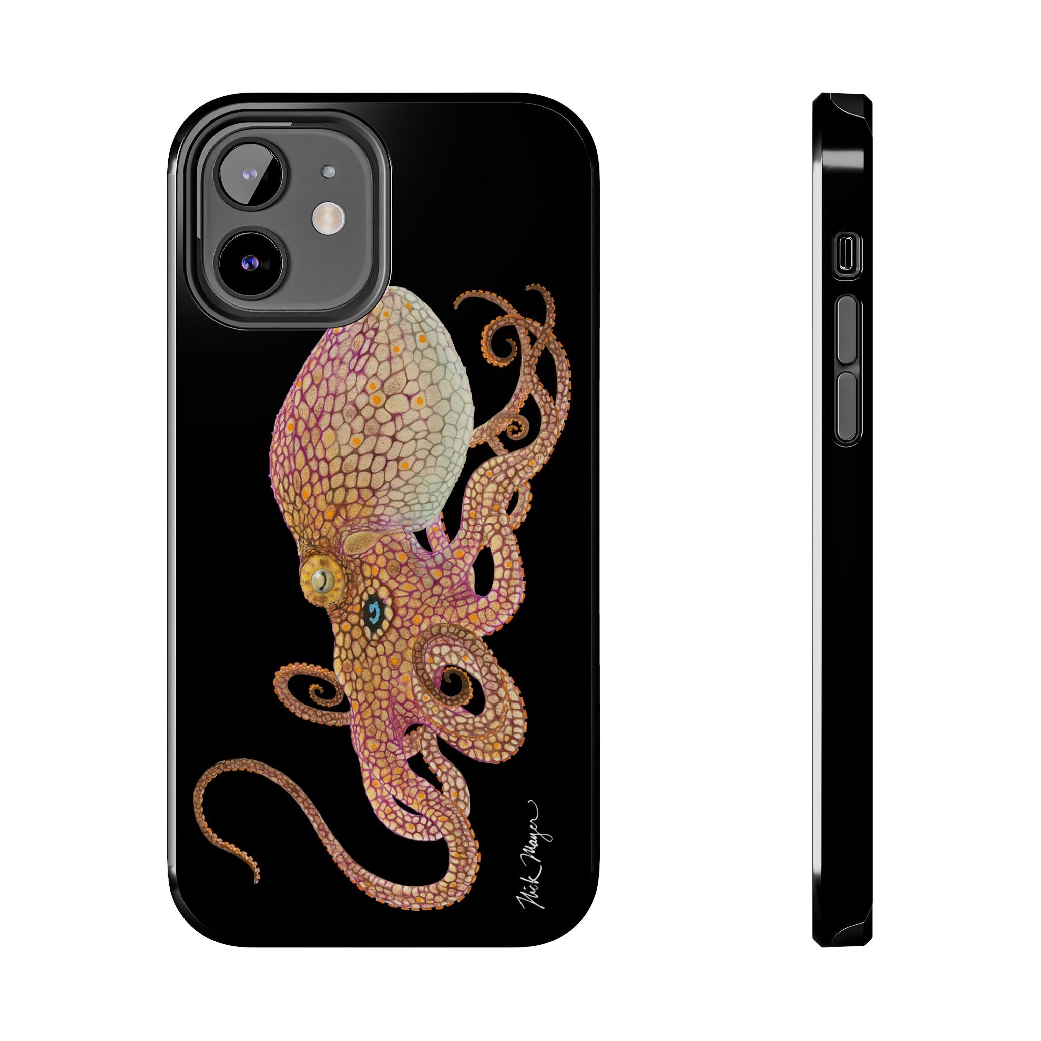 Two Spot Octopus Black Phone Case (iPhone)