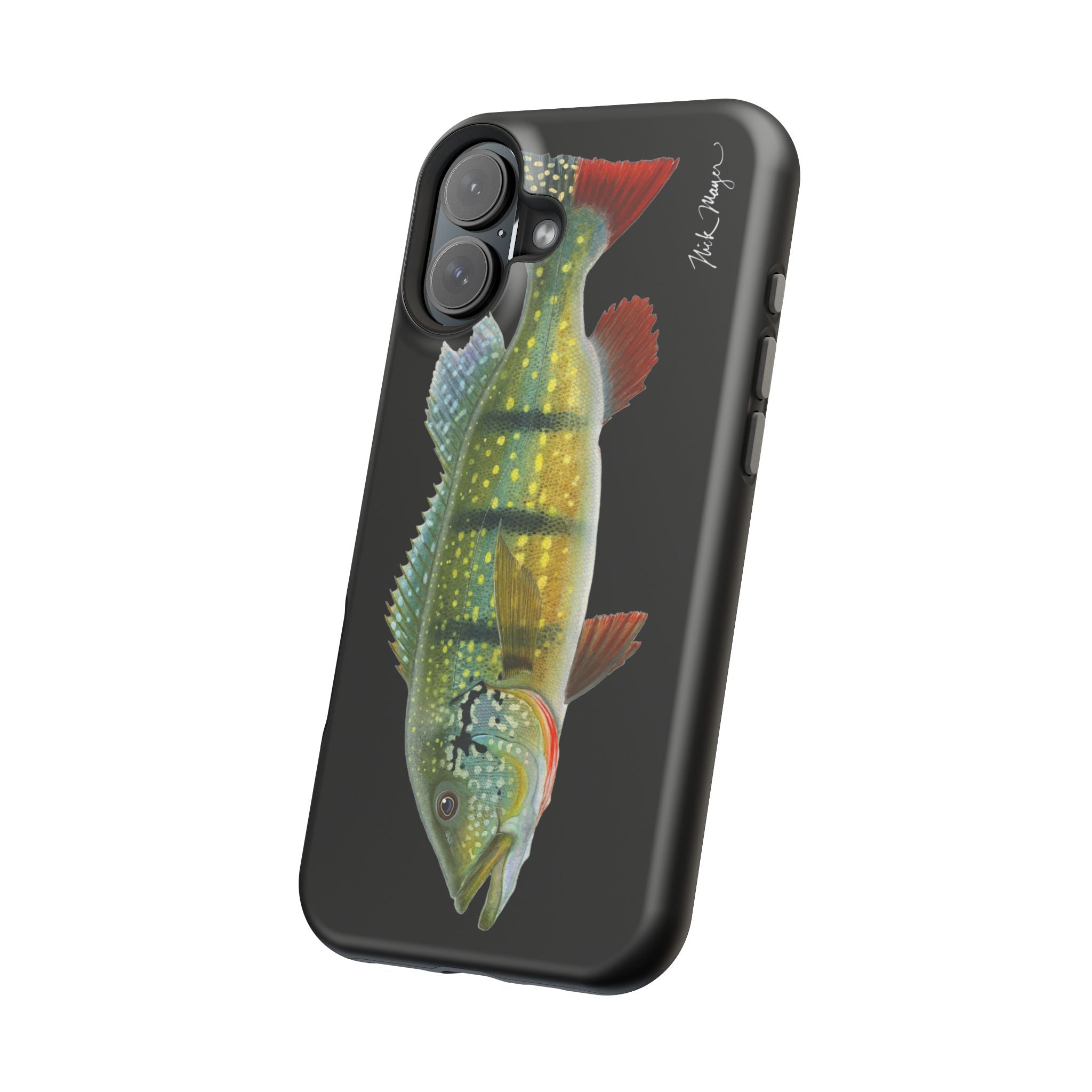 Peacock Bass MagSafe Black iPhone Case