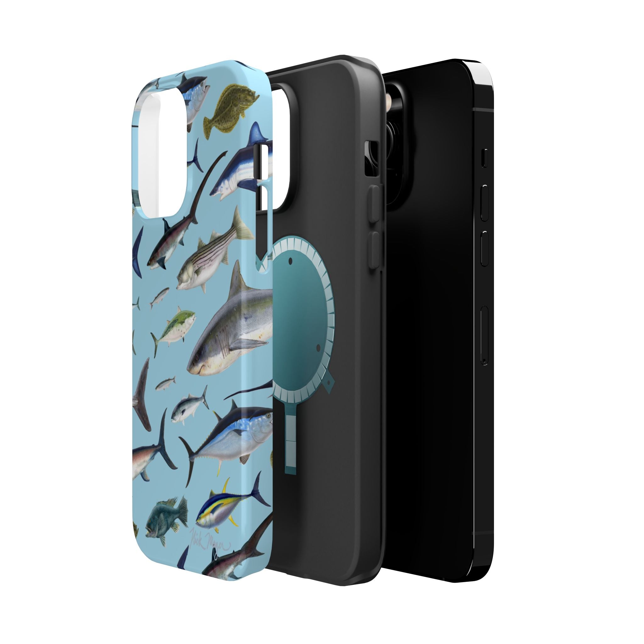 New England Fish Blue MagSafe iPhone Case