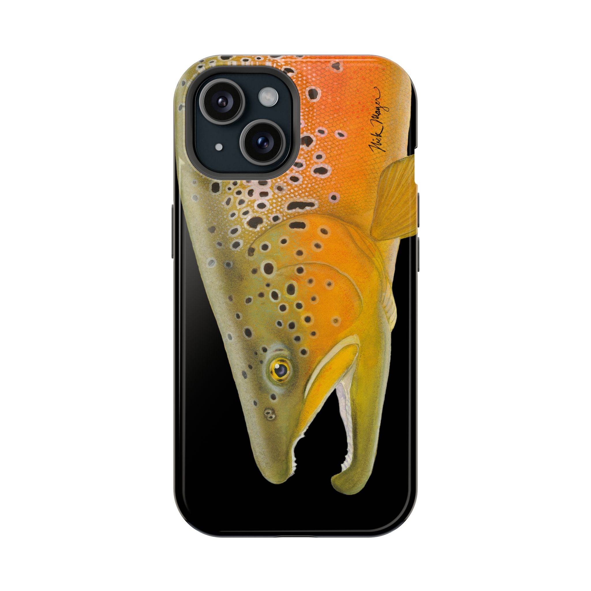 Brown Trout 2 Black MagSafe iPhone Case