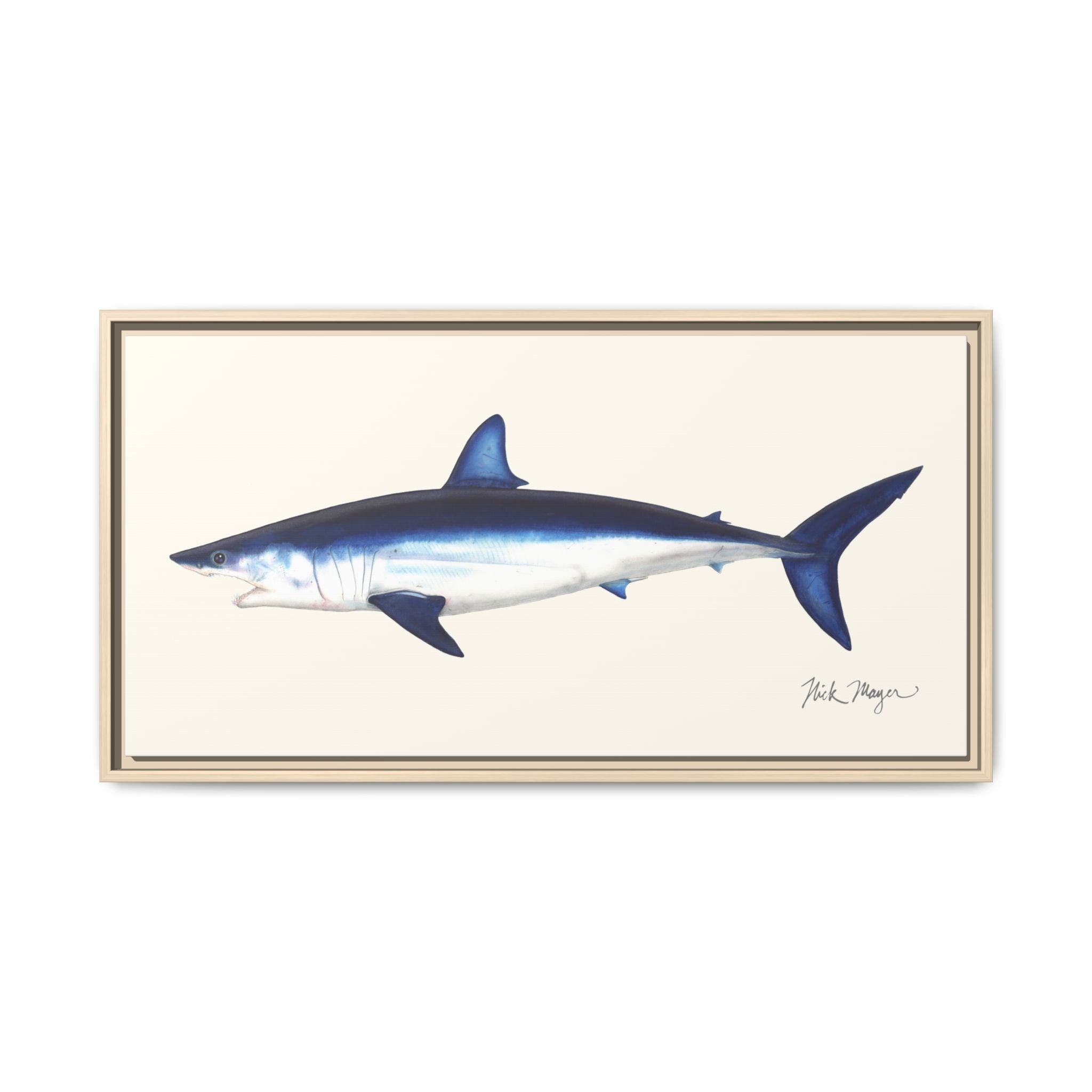 Mako Shark Framed Canvas Print Printify