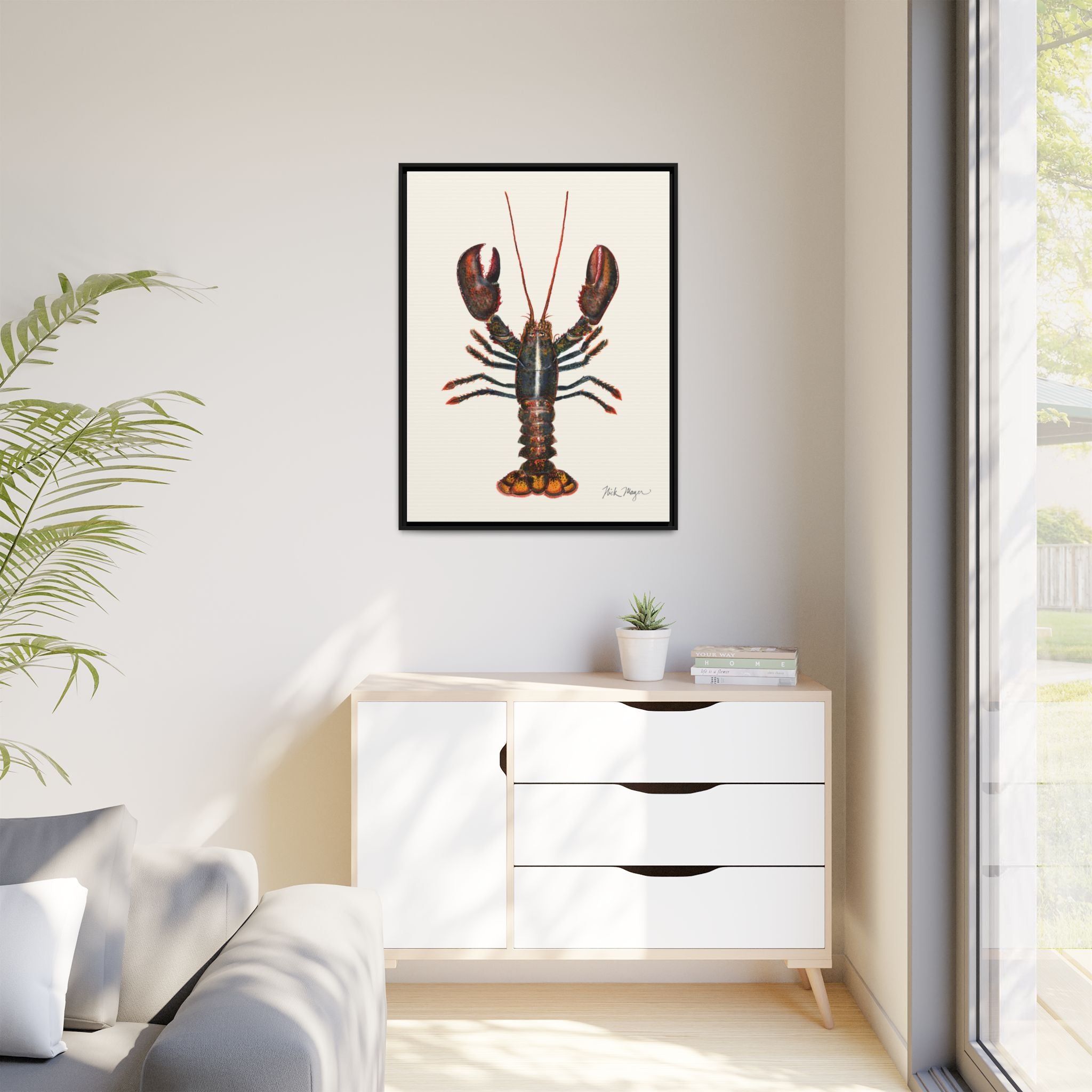 Northern Lobster Framed Canvas Print Printify