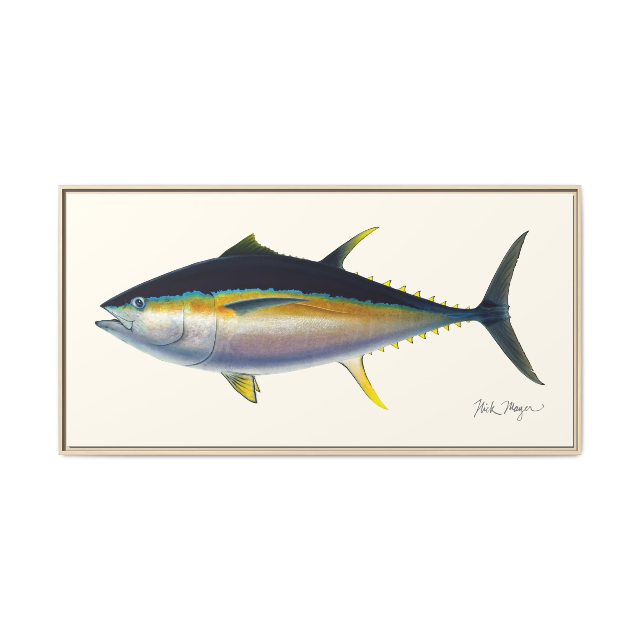 Bigeye Tuna Framed Canvas Print Printify
