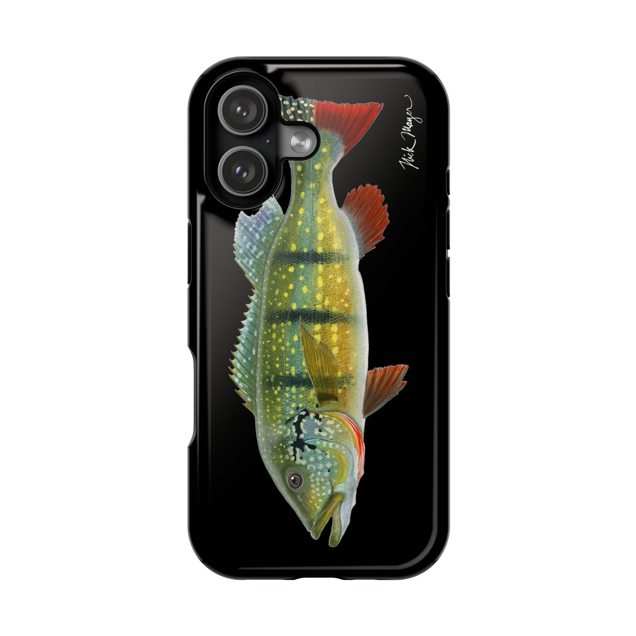 Peacock Bass MagSafe Black iPhone Case