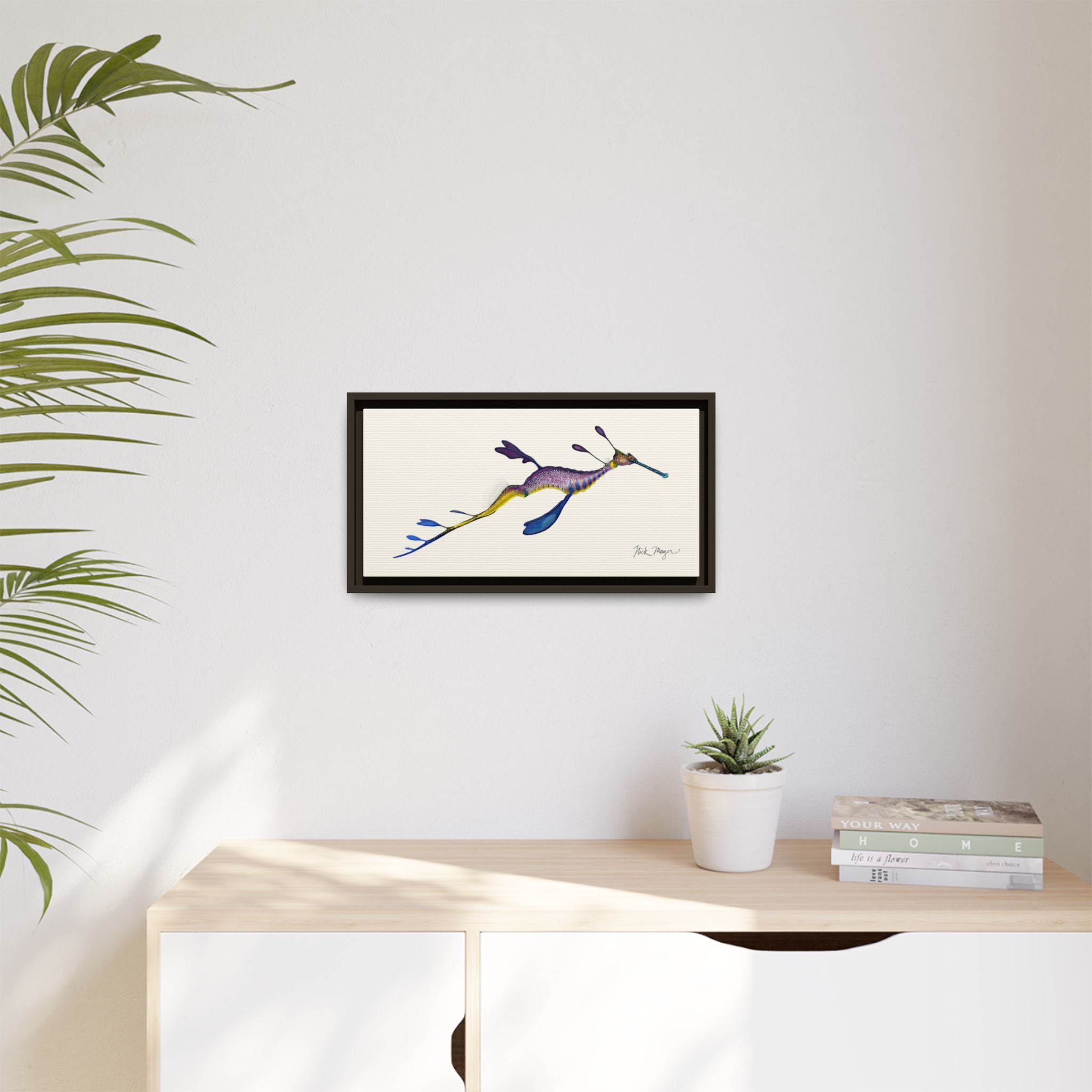 Weedy Sea Dragon Framed Canvas Print Printify