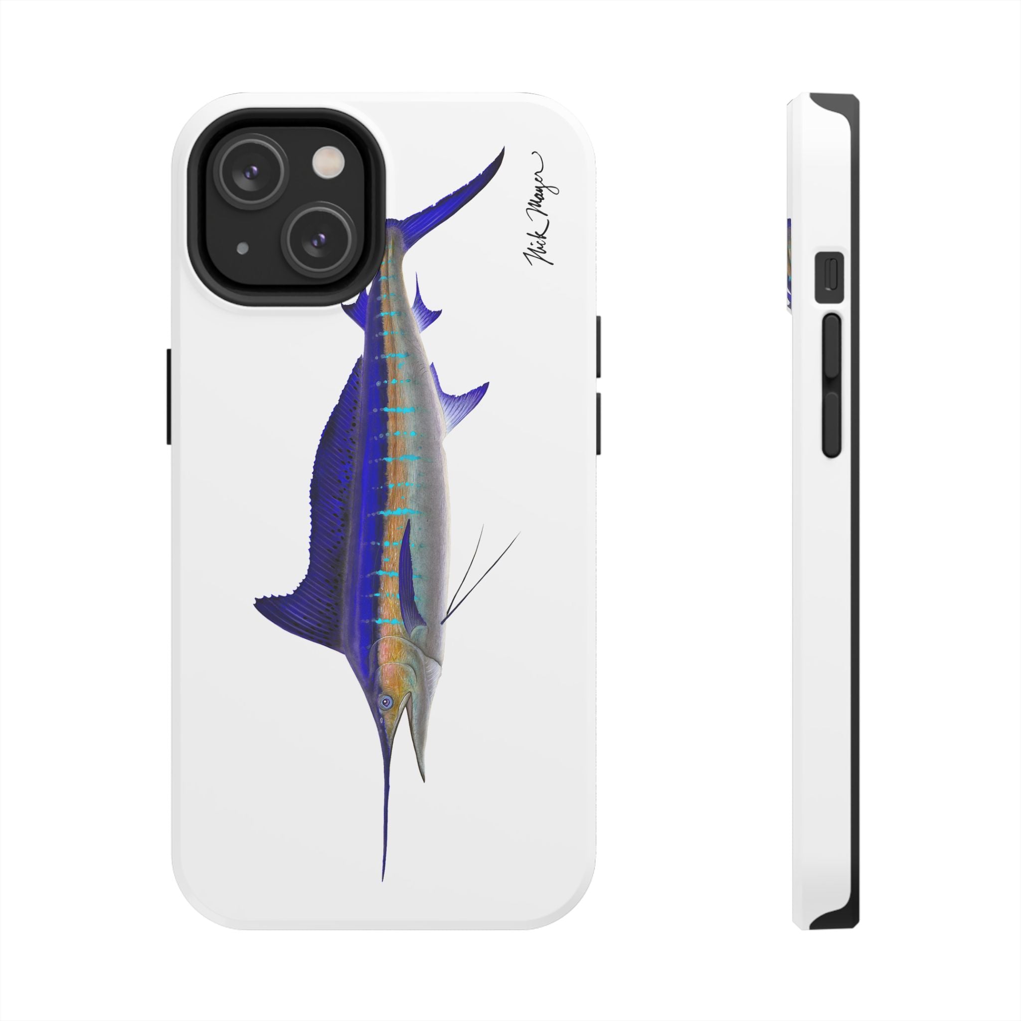 Striped Marlin White Phone Case (iPhone)