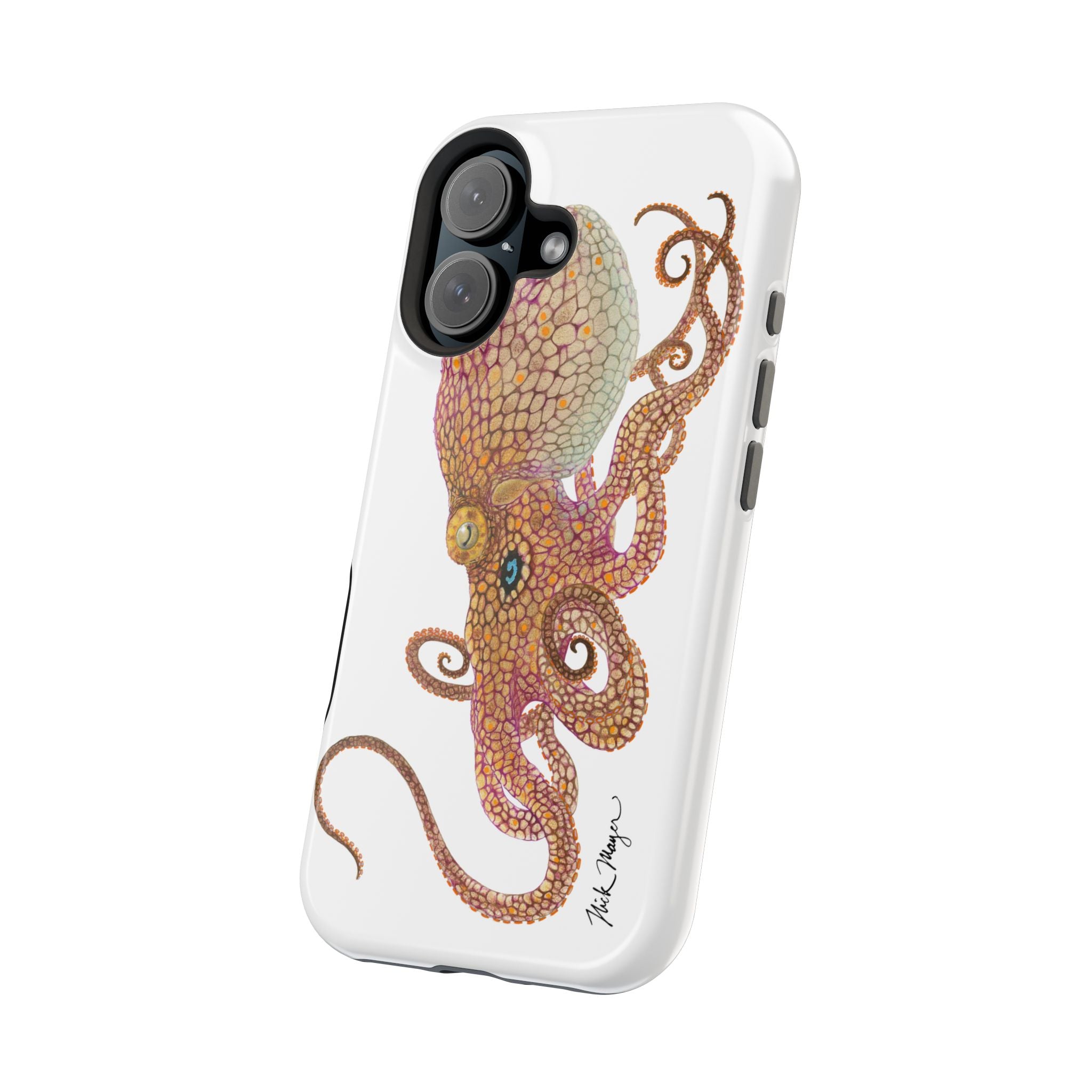 Two Spot Octopus MagSafe White iPhone Case