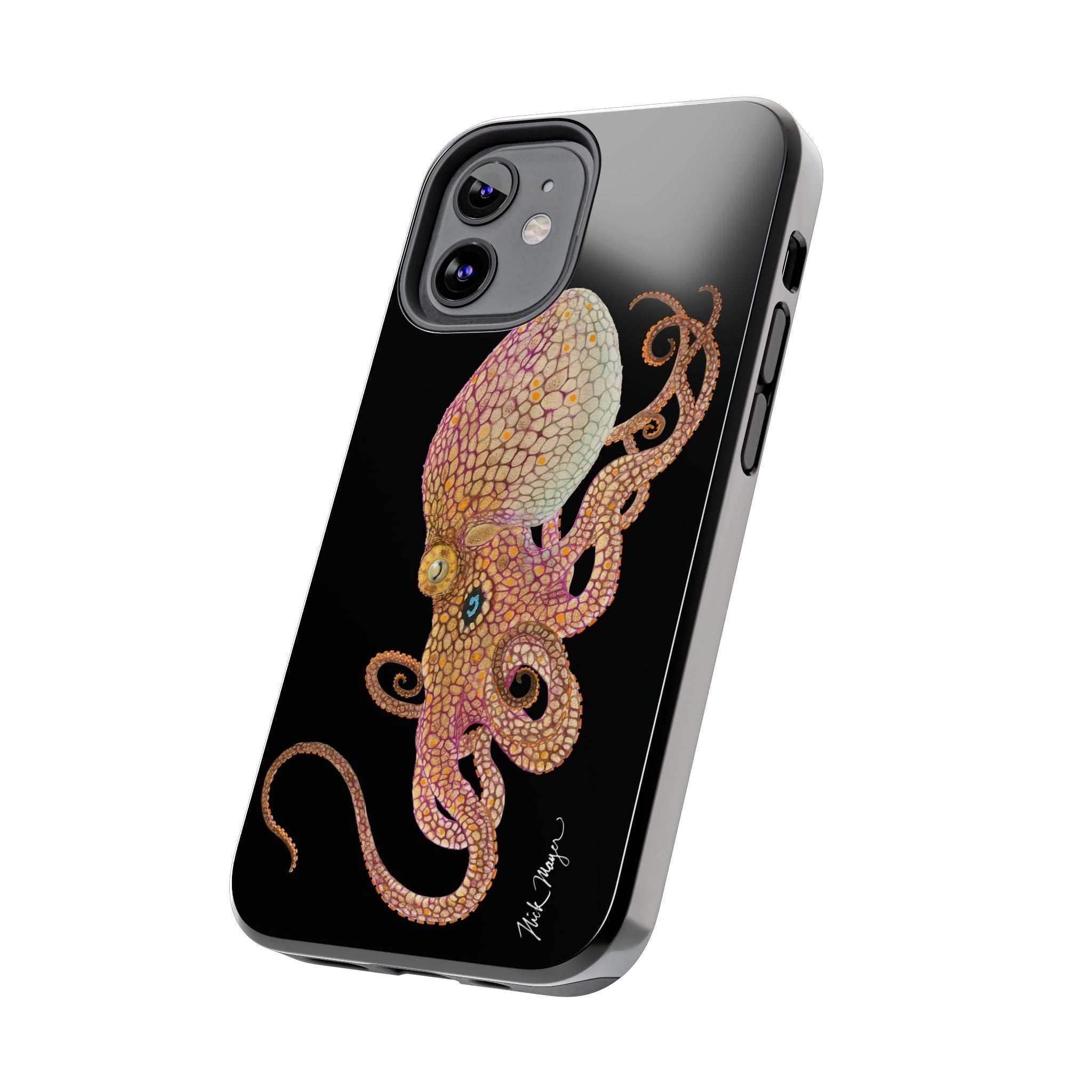 Two Spot Octopus Black Phone Case (iPhone)
