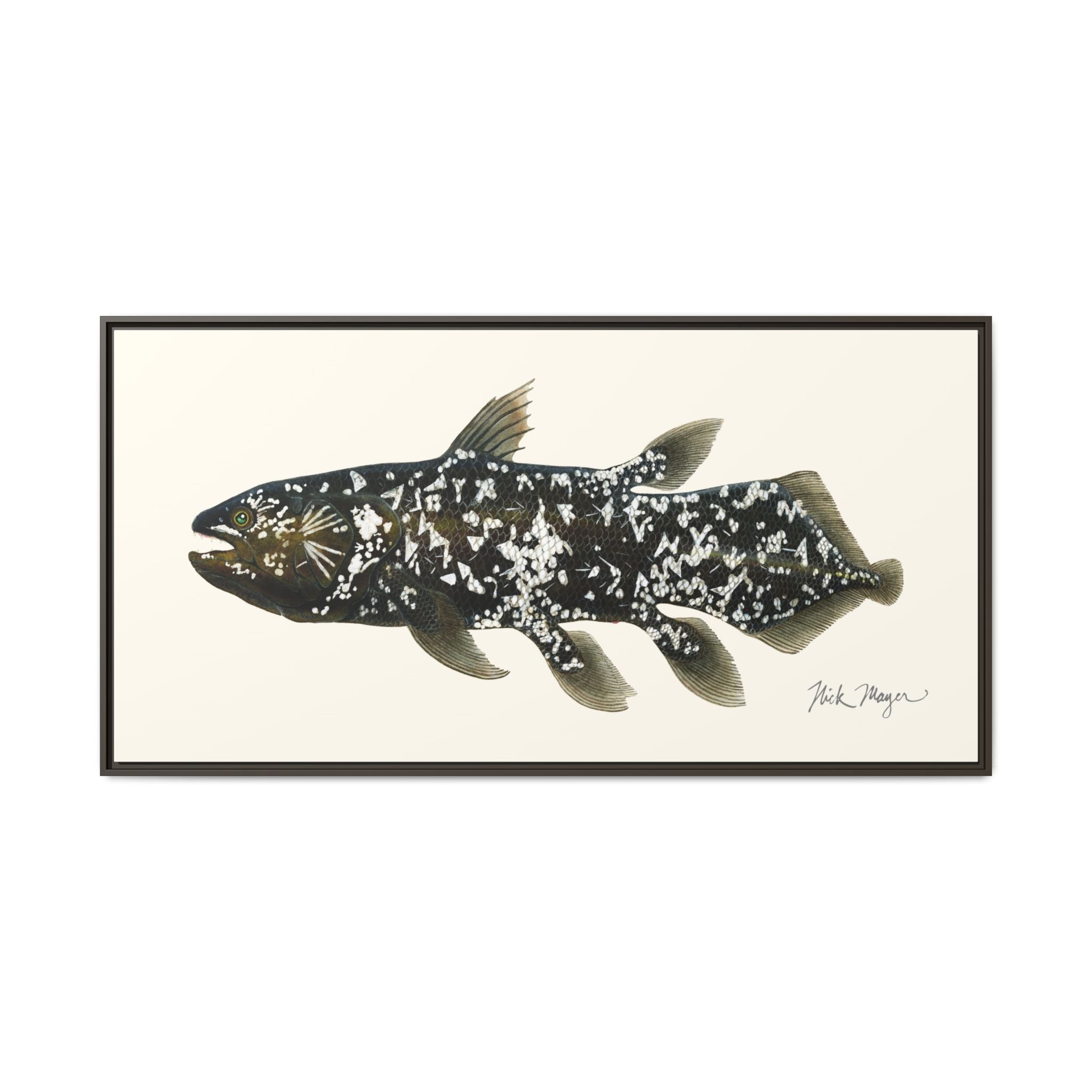 Coelacanth Framed Canvas Print Printify