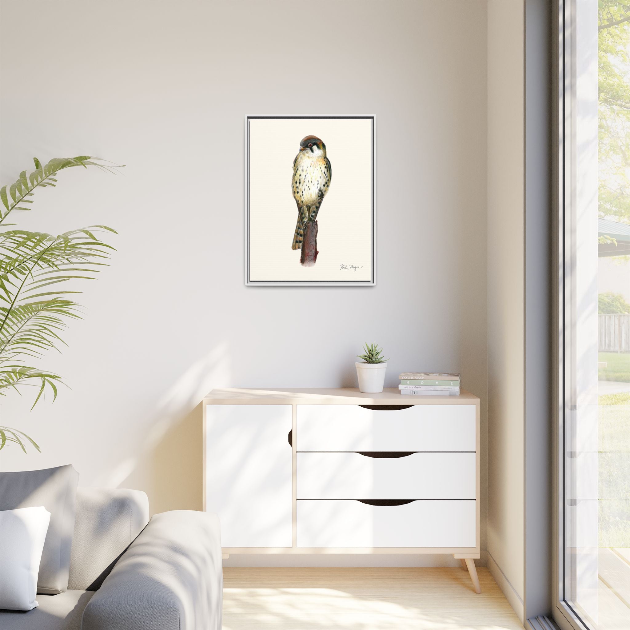 American Kestrel Framed Canvas Print Printify