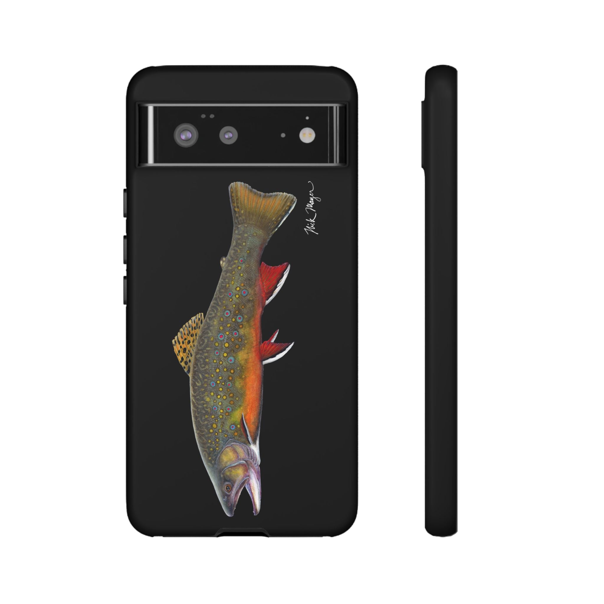 Brook Trout Black Phone Cases (Samsung) Printify