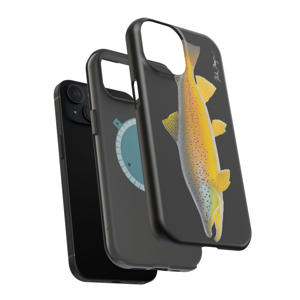 Brown Trout 3 Black MagSafe iPhone Case Printify