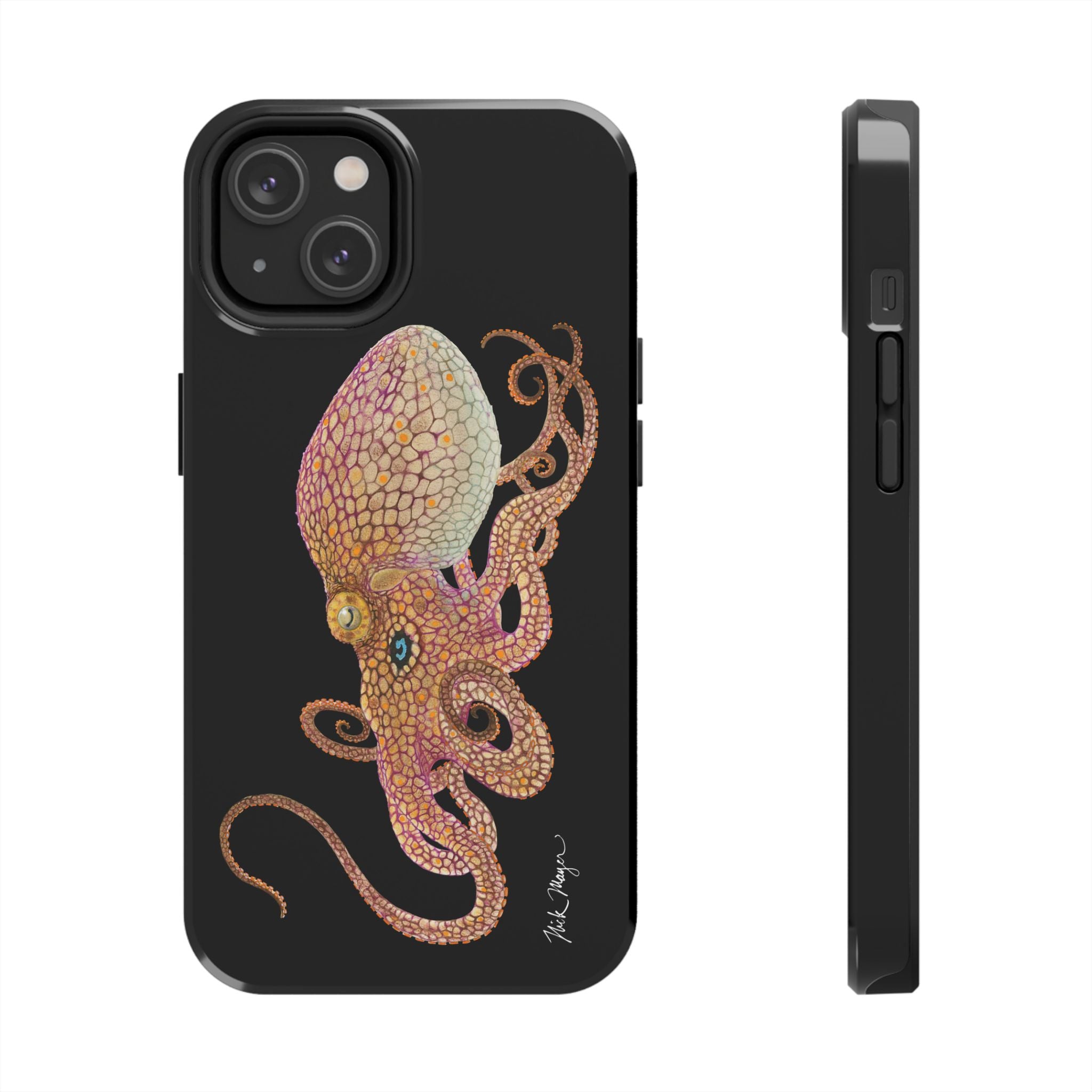 Two Spot Octopus Black Phone Case (iPhone)