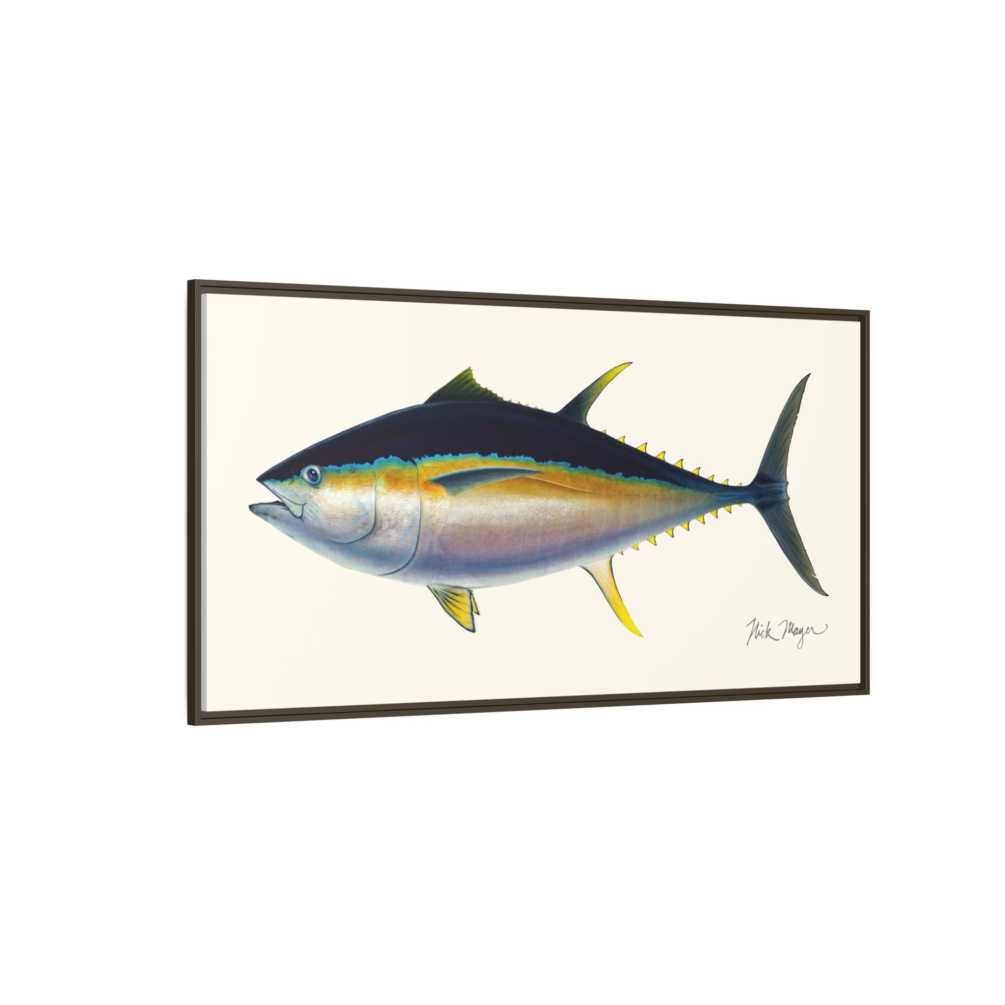 Bigeye Tuna Framed Canvas Print Printify