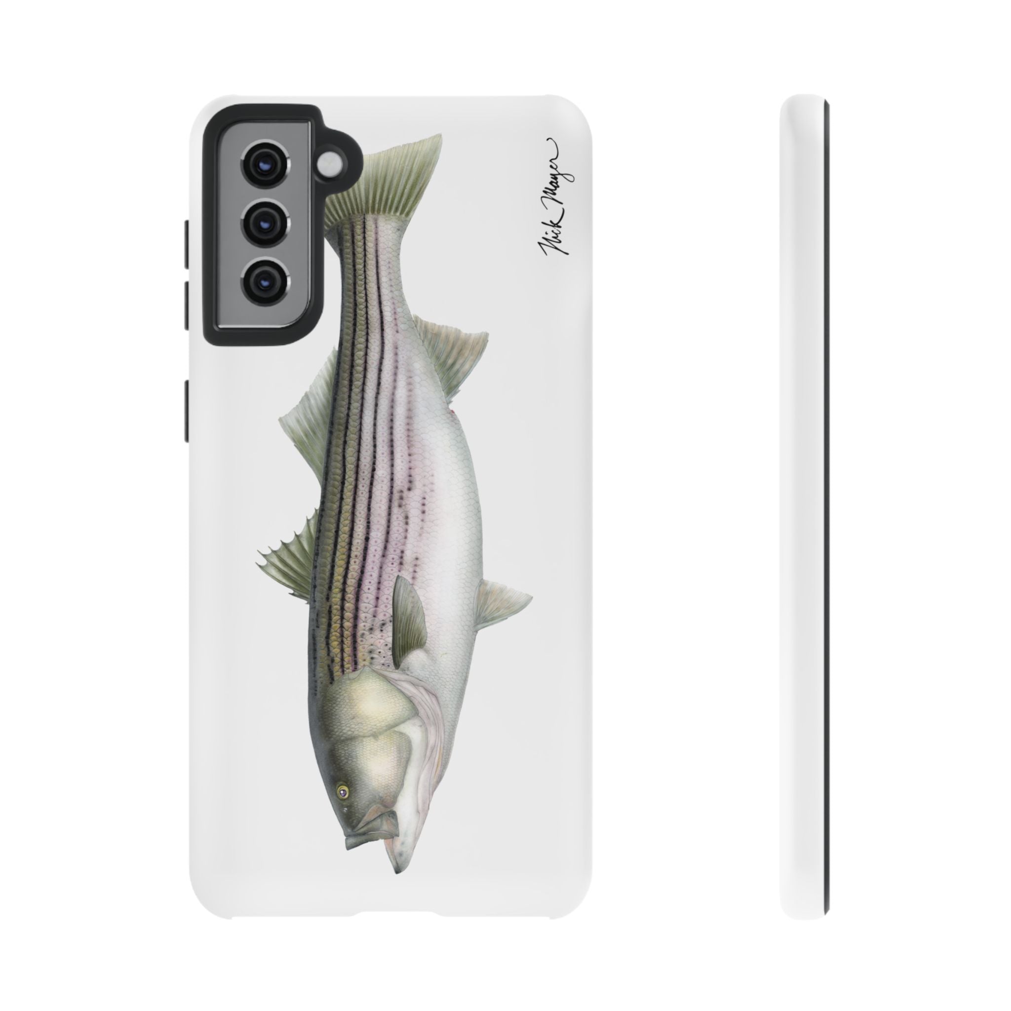 30 lb Striper White Phone Case (Samsung) Printify