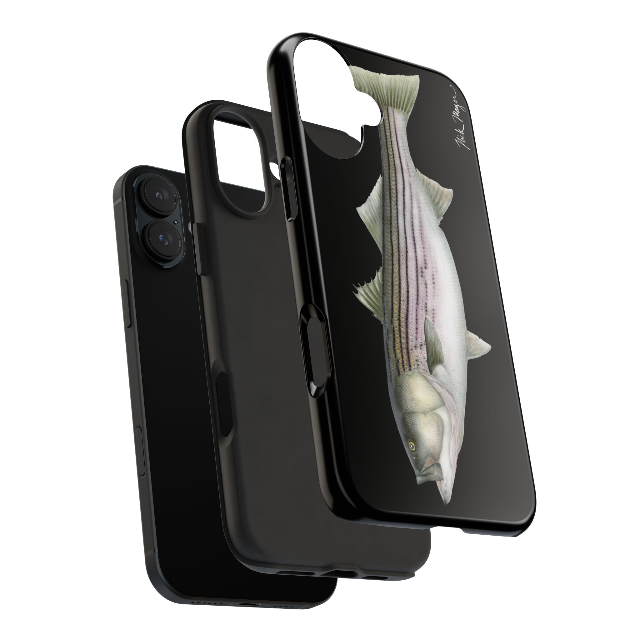 30 lb Striper - Black Phone Case (iPhone)
