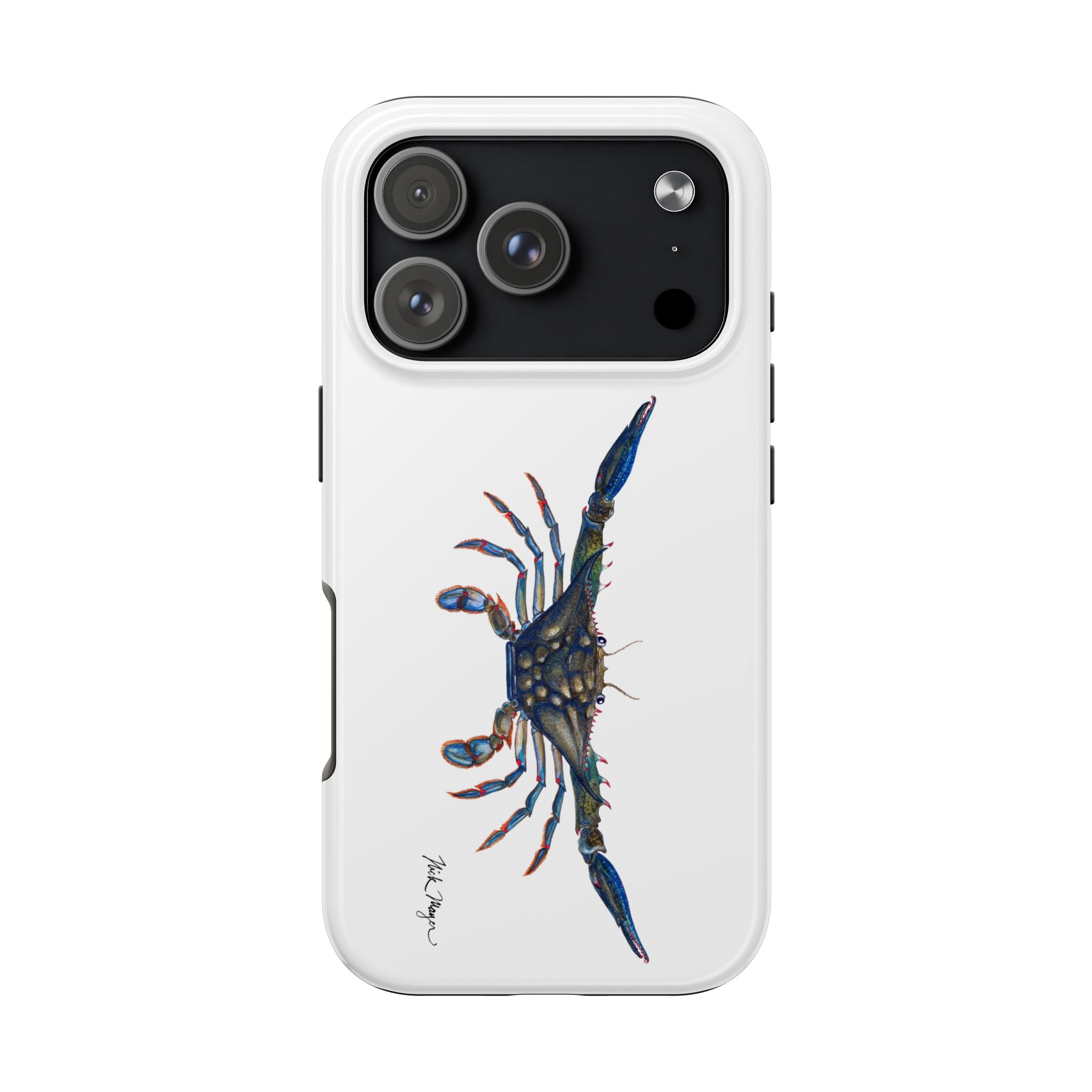 Blue Crab White Phone Case (iPhone)