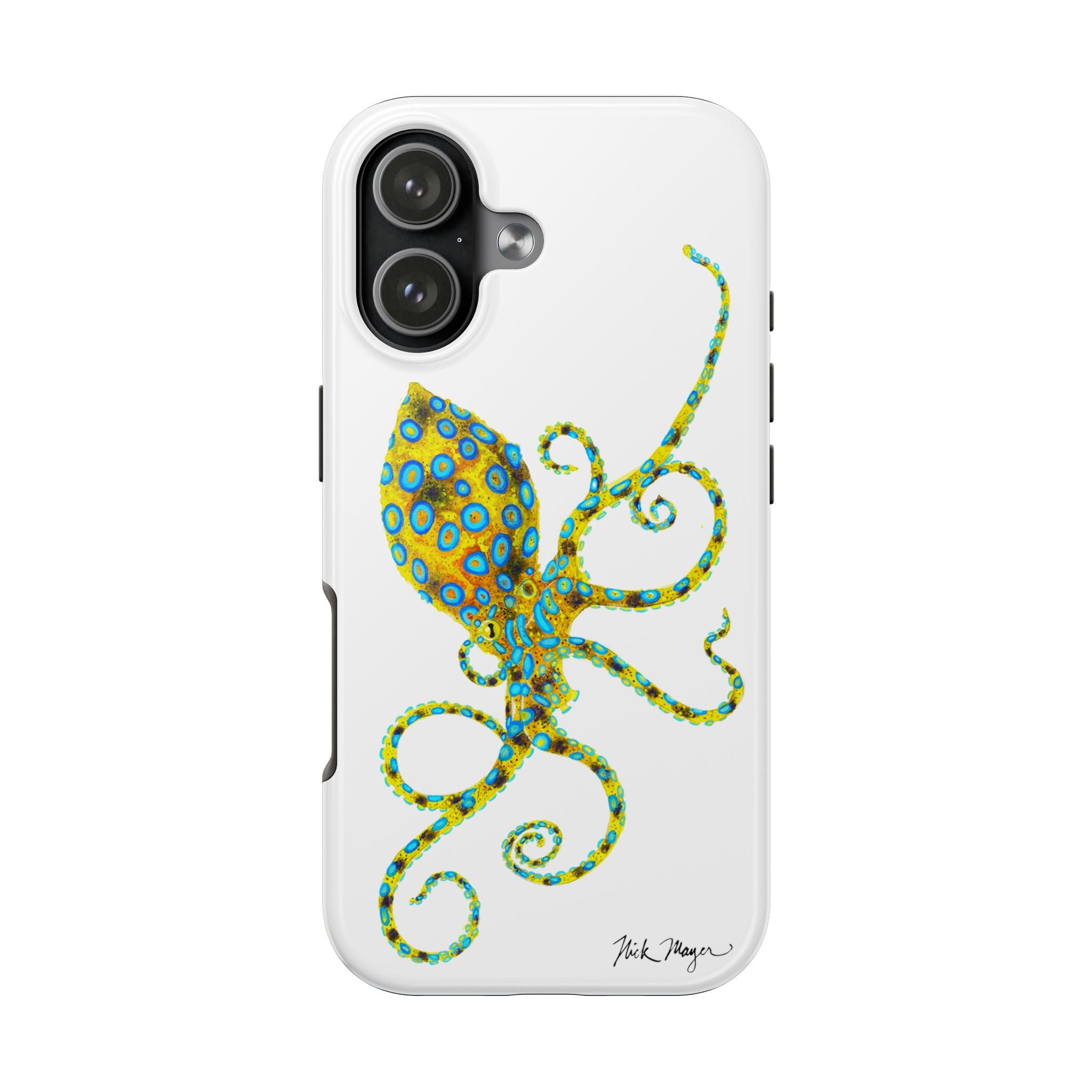 Blue Ringed Octopus White Phone Case (iPhone)