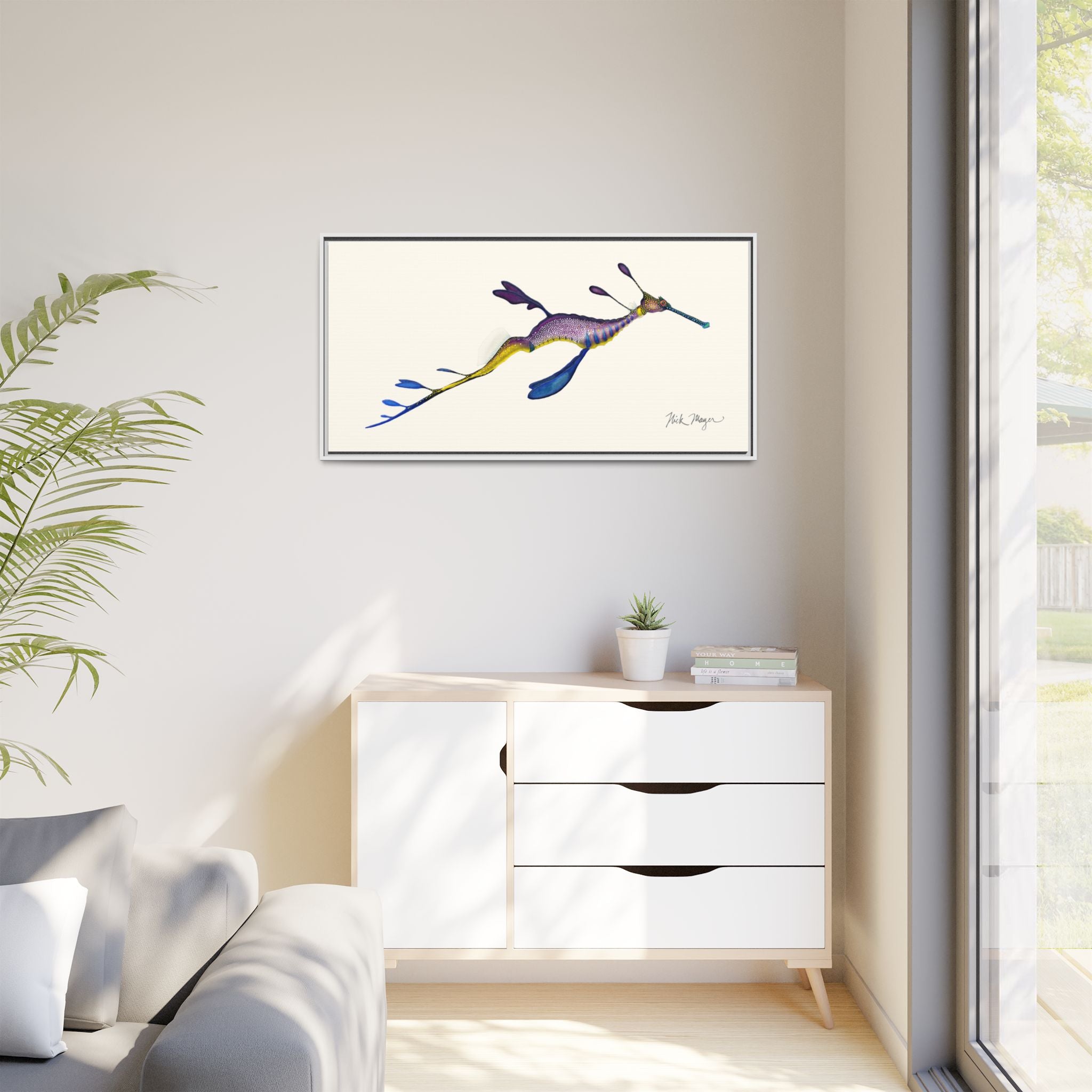 Weedy Sea Dragon Framed Canvas Print Printify