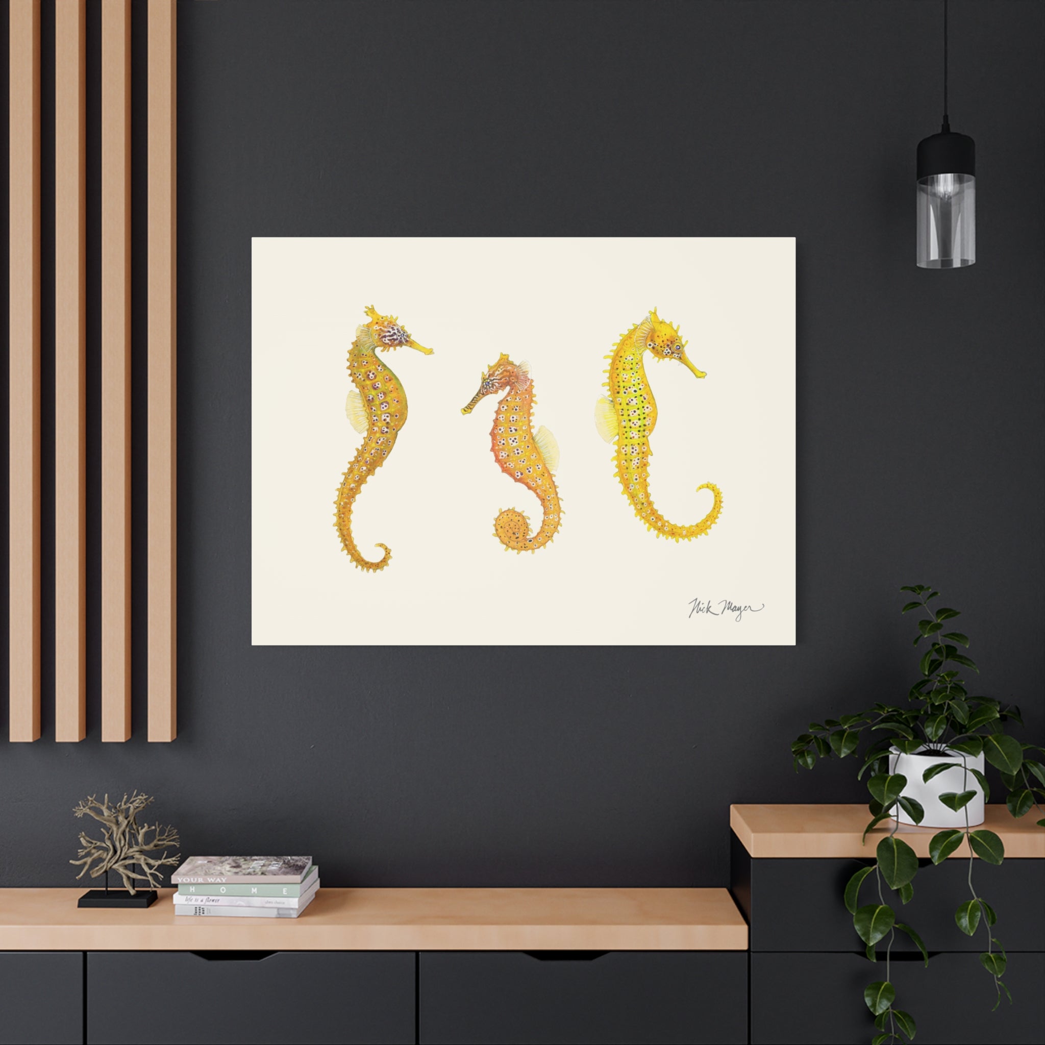 Giant Seahorse Trio Canvas Print