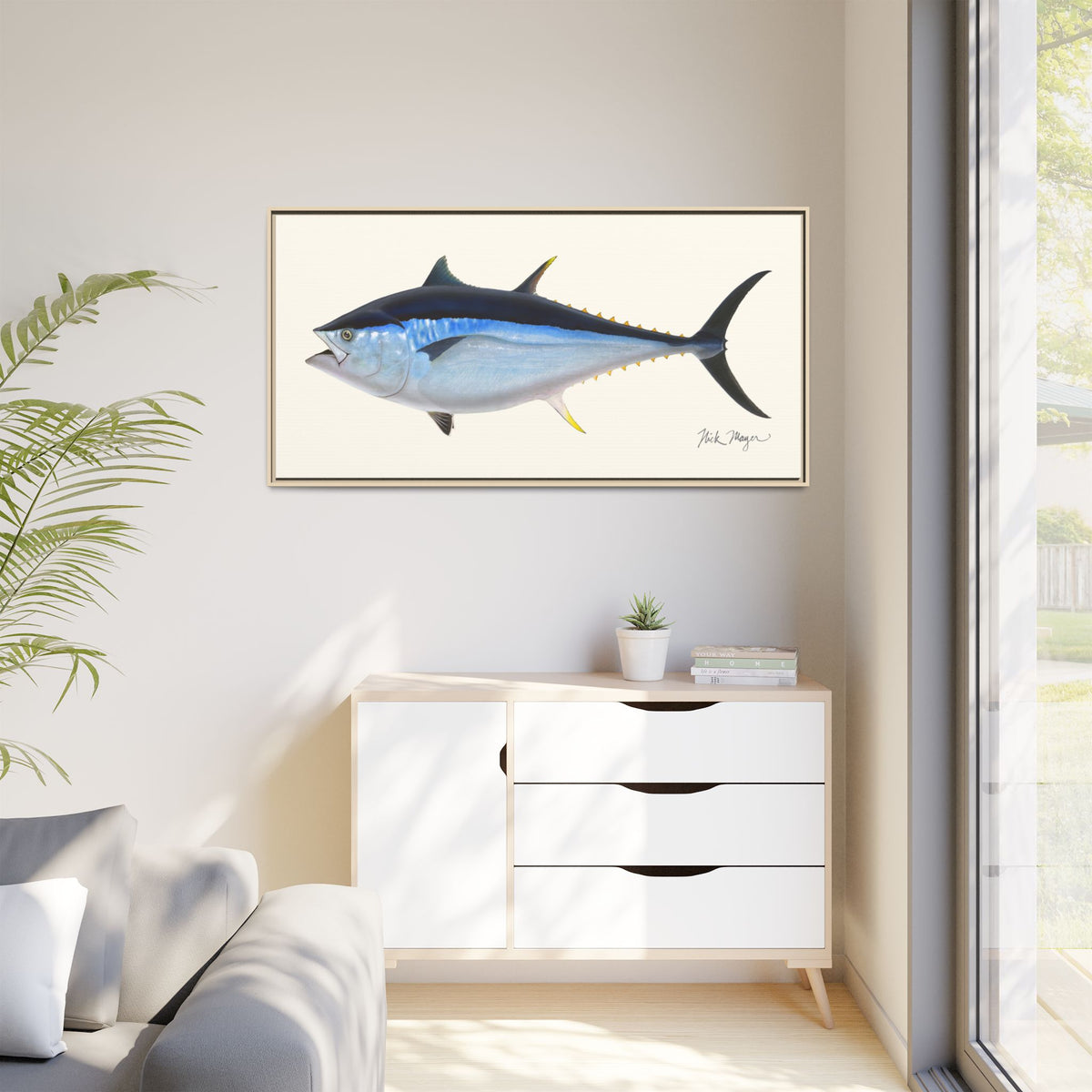 Giant Bluefin Tuna 2 Framed Canvas Print Printify