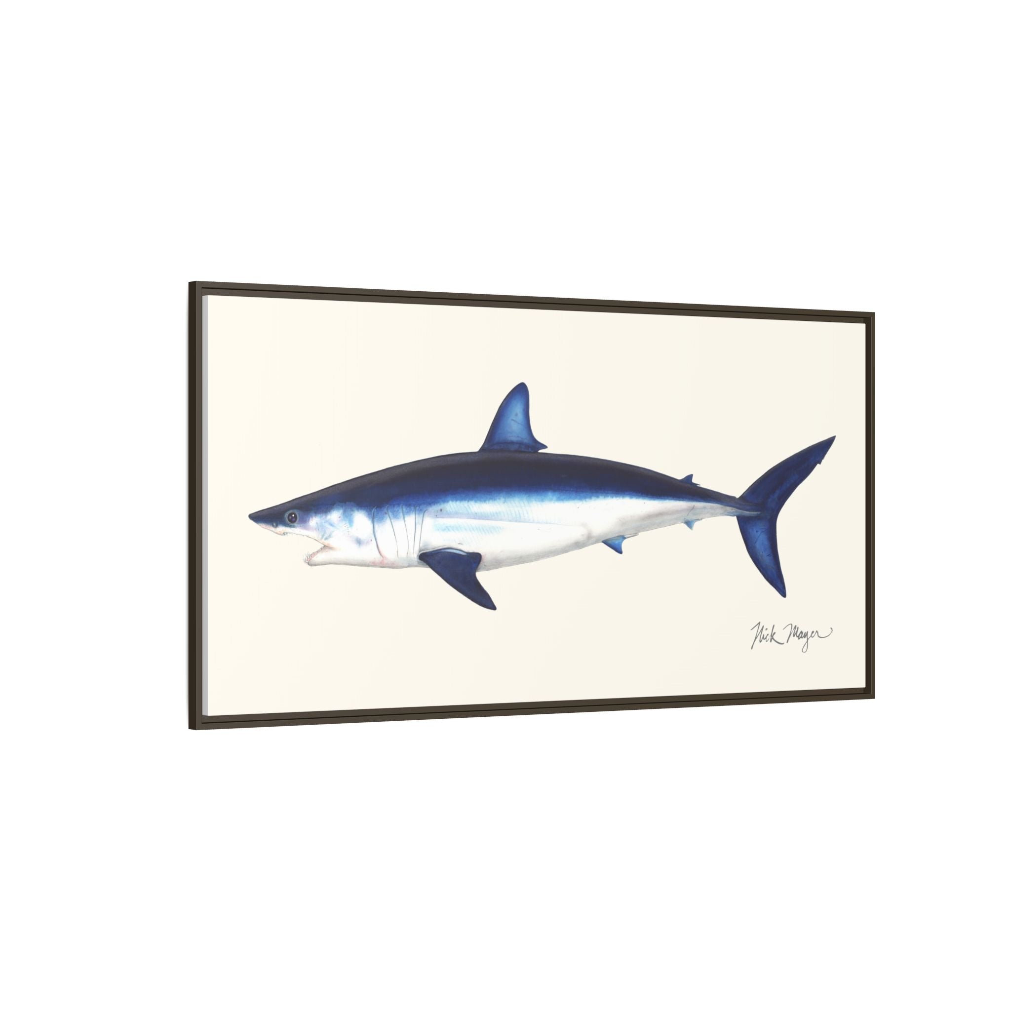 Mako Shark Framed Canvas Print Printify