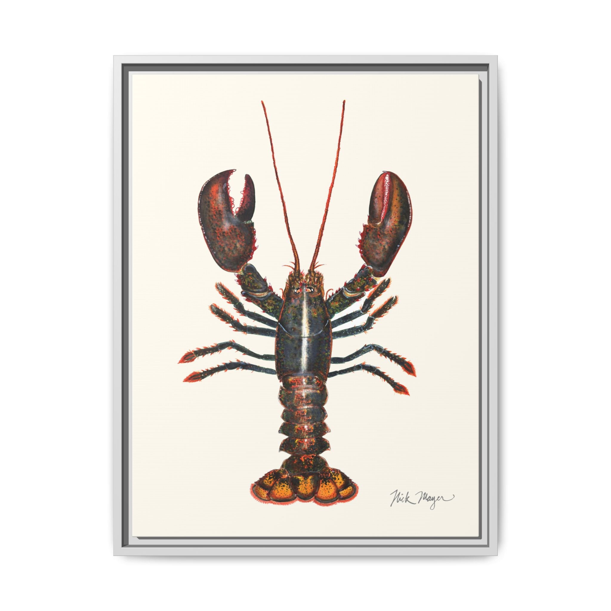 Northern Lobster Framed Canvas Print Printify
