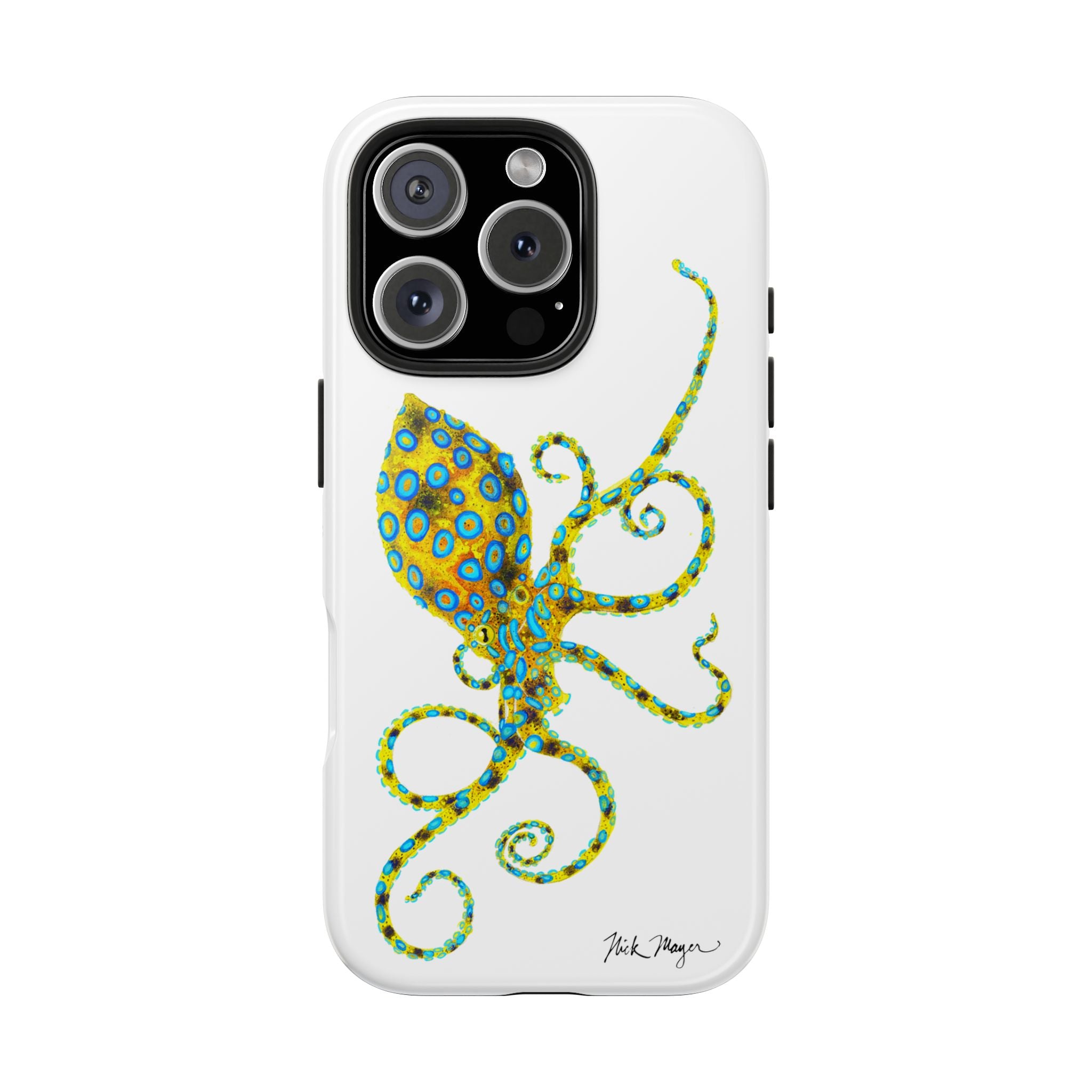 Blue Ringed Octopus White Phone Case (iPhone)