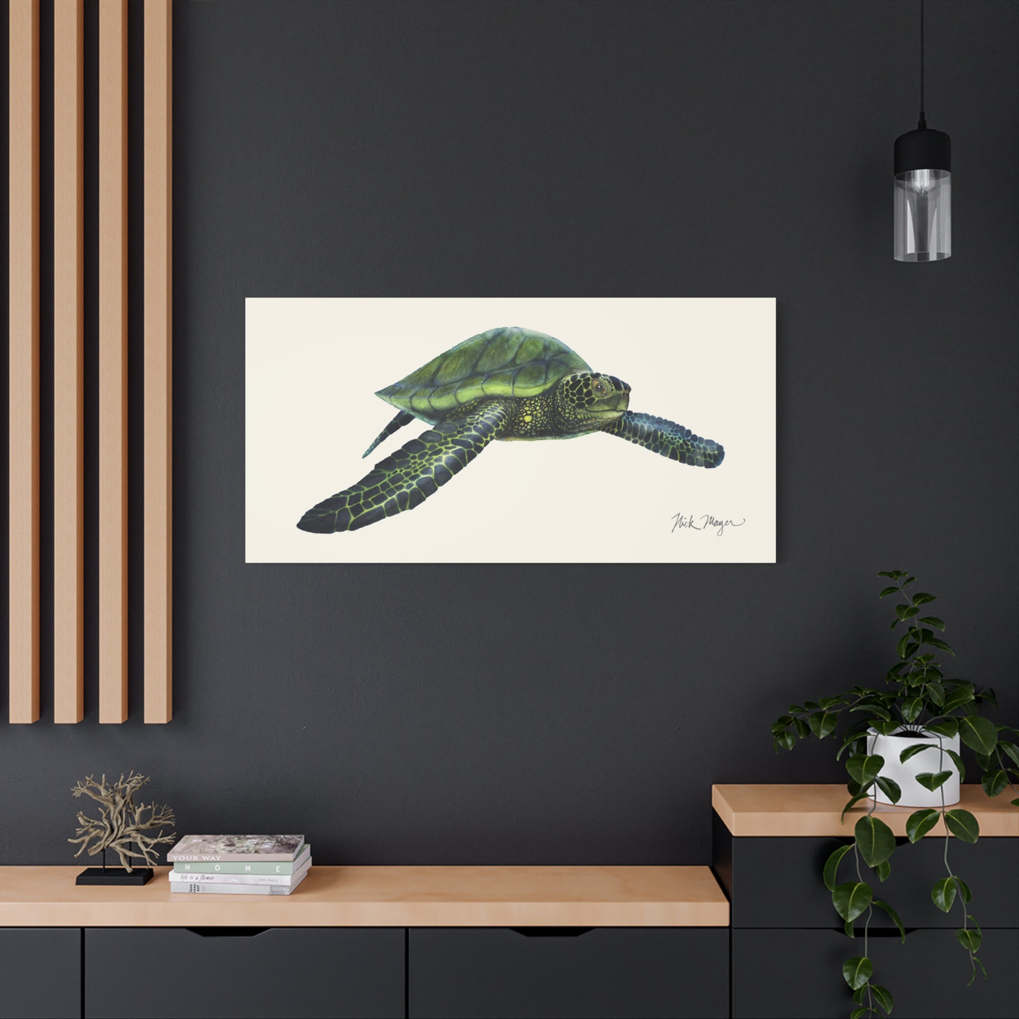 Green Sea Turtle I Canvas Print Printify
